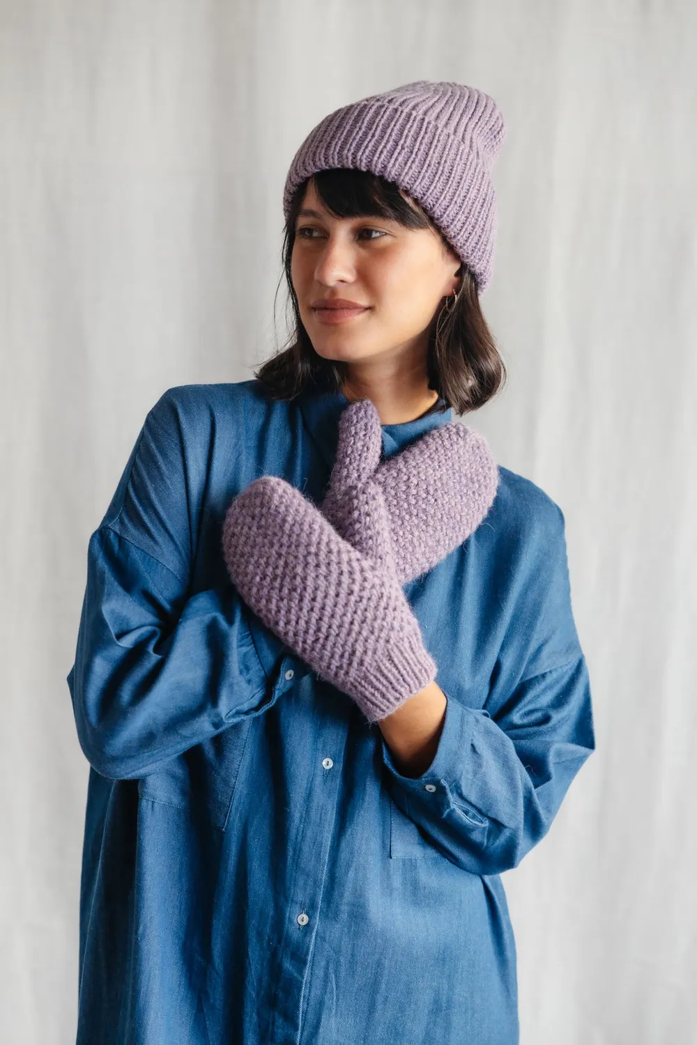 Jyoti Anatico berretto viola baby alpaca caldo