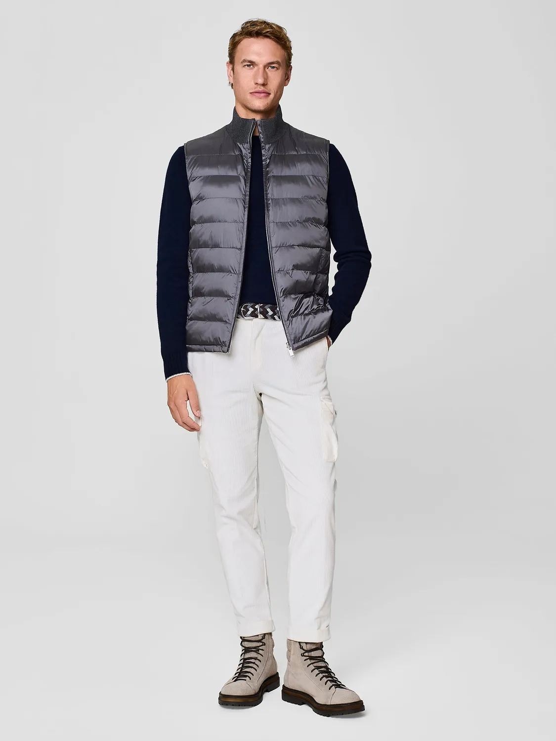 Paul Taylor Girocollo Pura Lana Maglione Blu