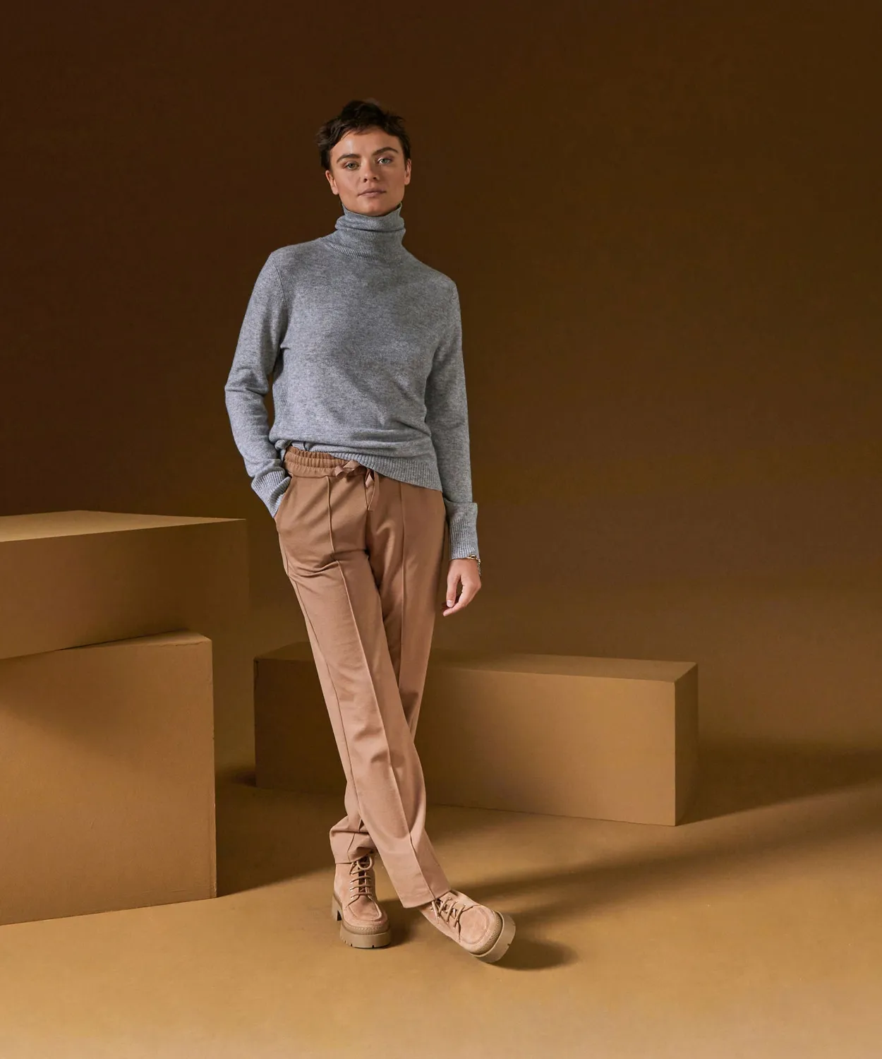Rodier Maglione dolcevita cashmere grigio