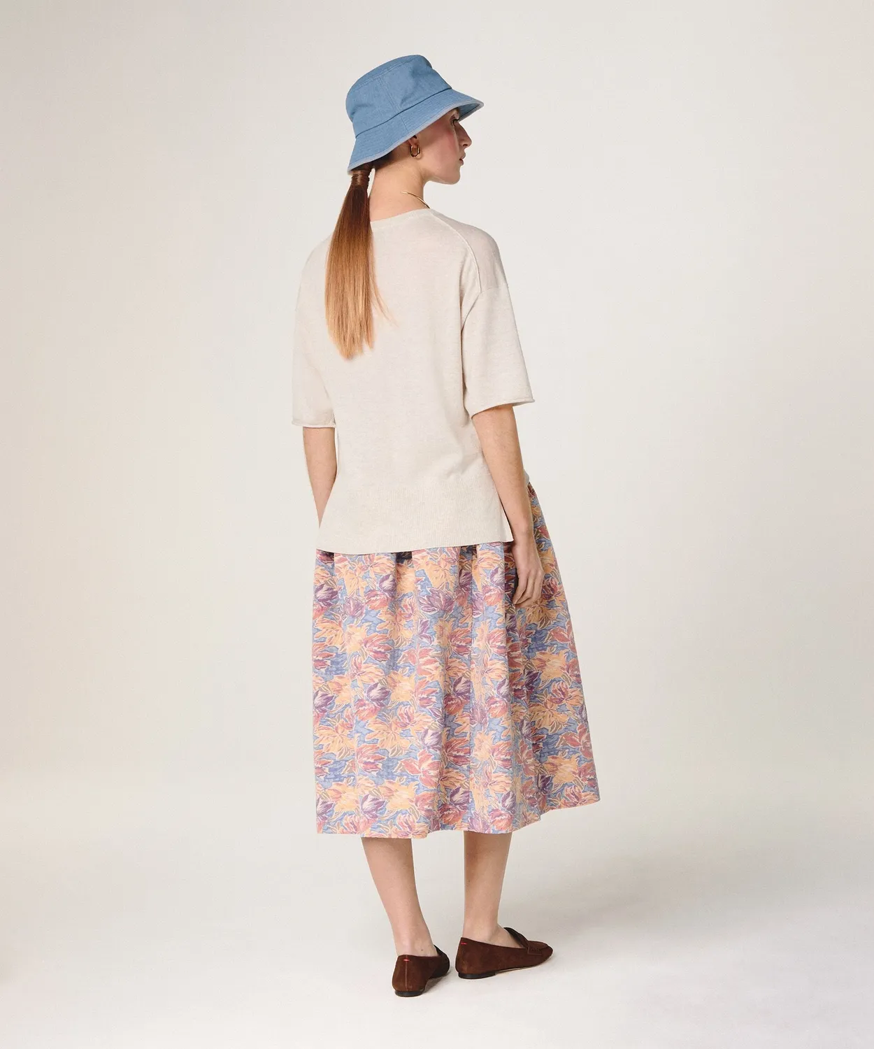 Rodier Gonna Jacquard Svasata Multicolore Metà Polpaccio