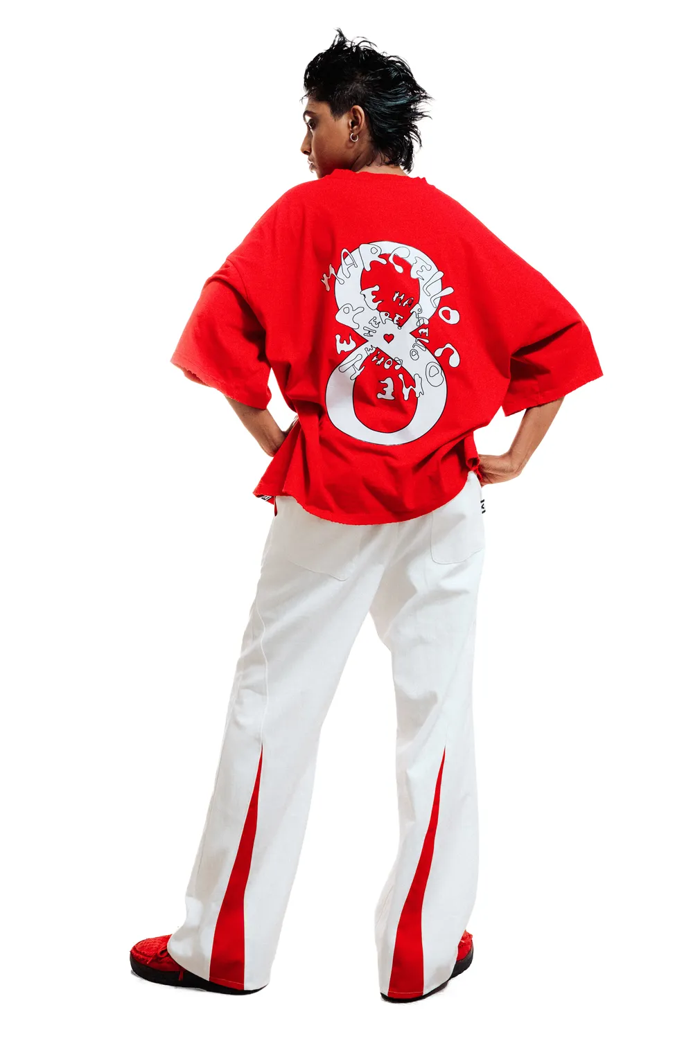 Marcello Pipitone XXX t-shirt oversize rossa cuore 3D