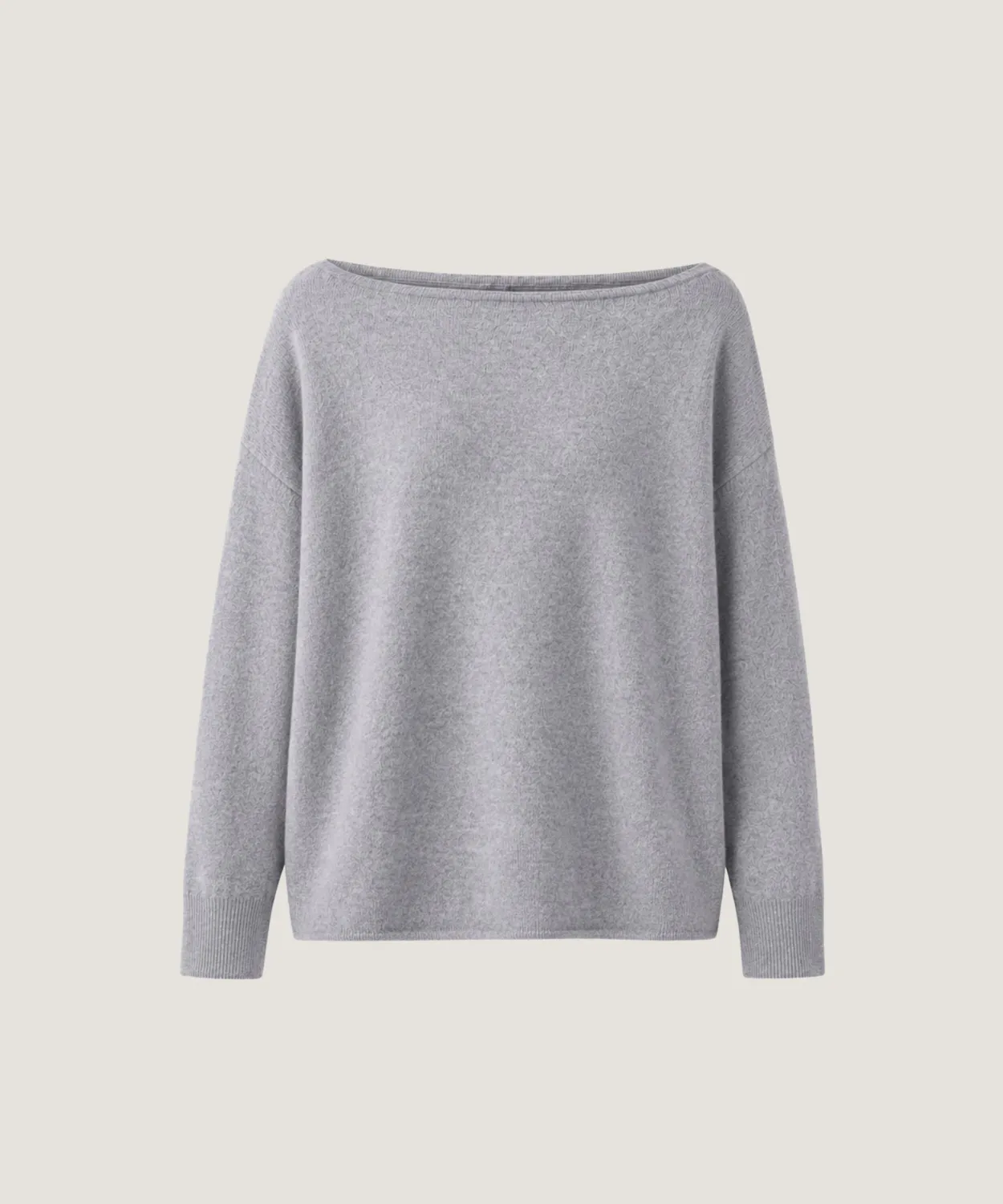 Rodier pull lana scollo barca grigio chiaro ampio