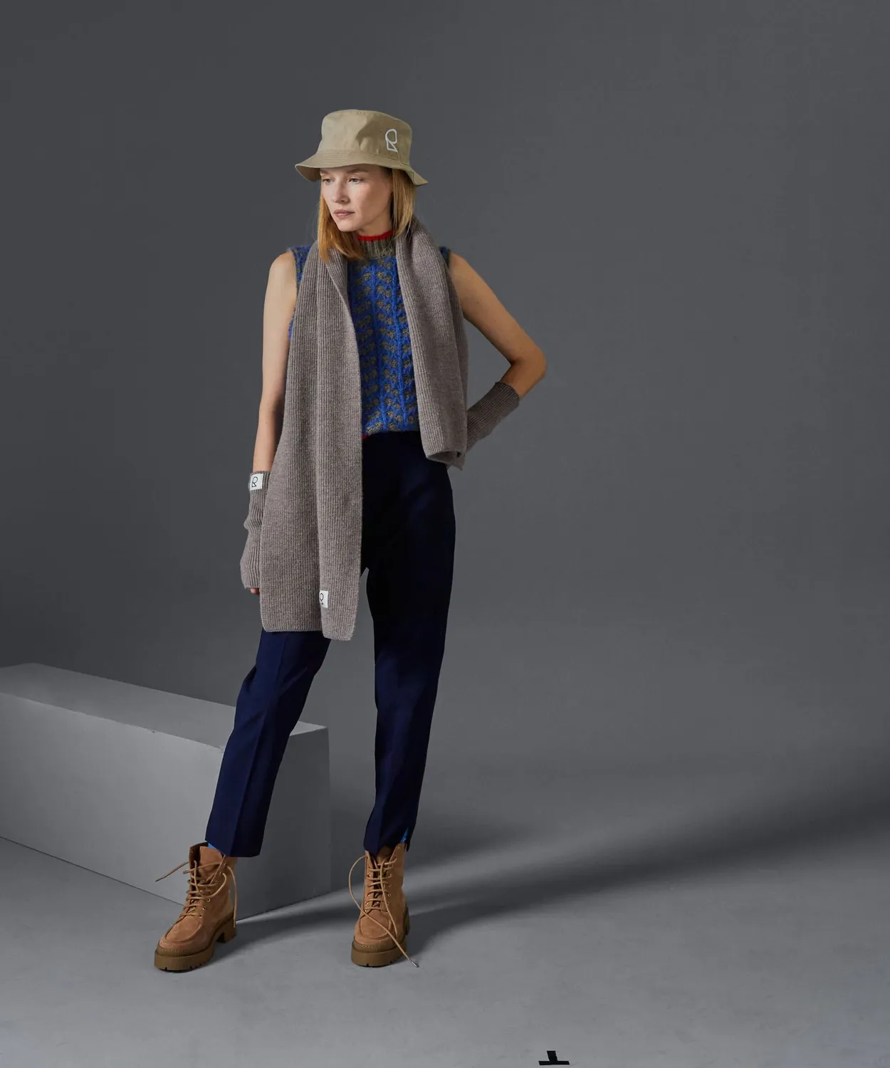 Rodier sciarpa unisex lana merino marrone talpa OEKO-TEX