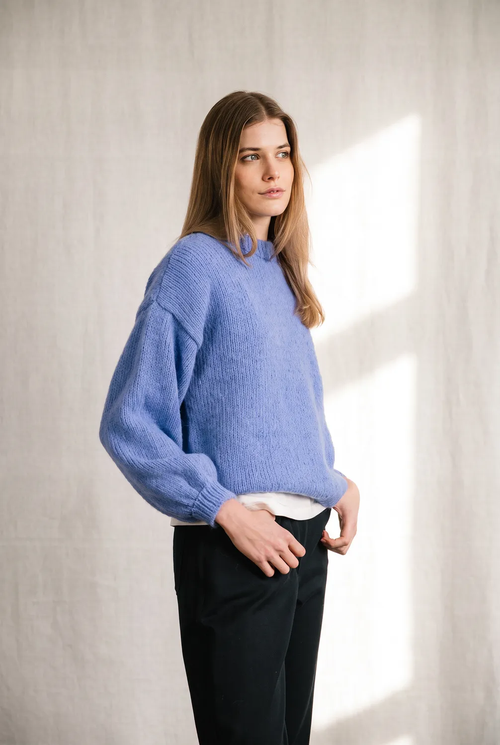 Jyoti Lupuna maglione baby alpaca azzurro chunky