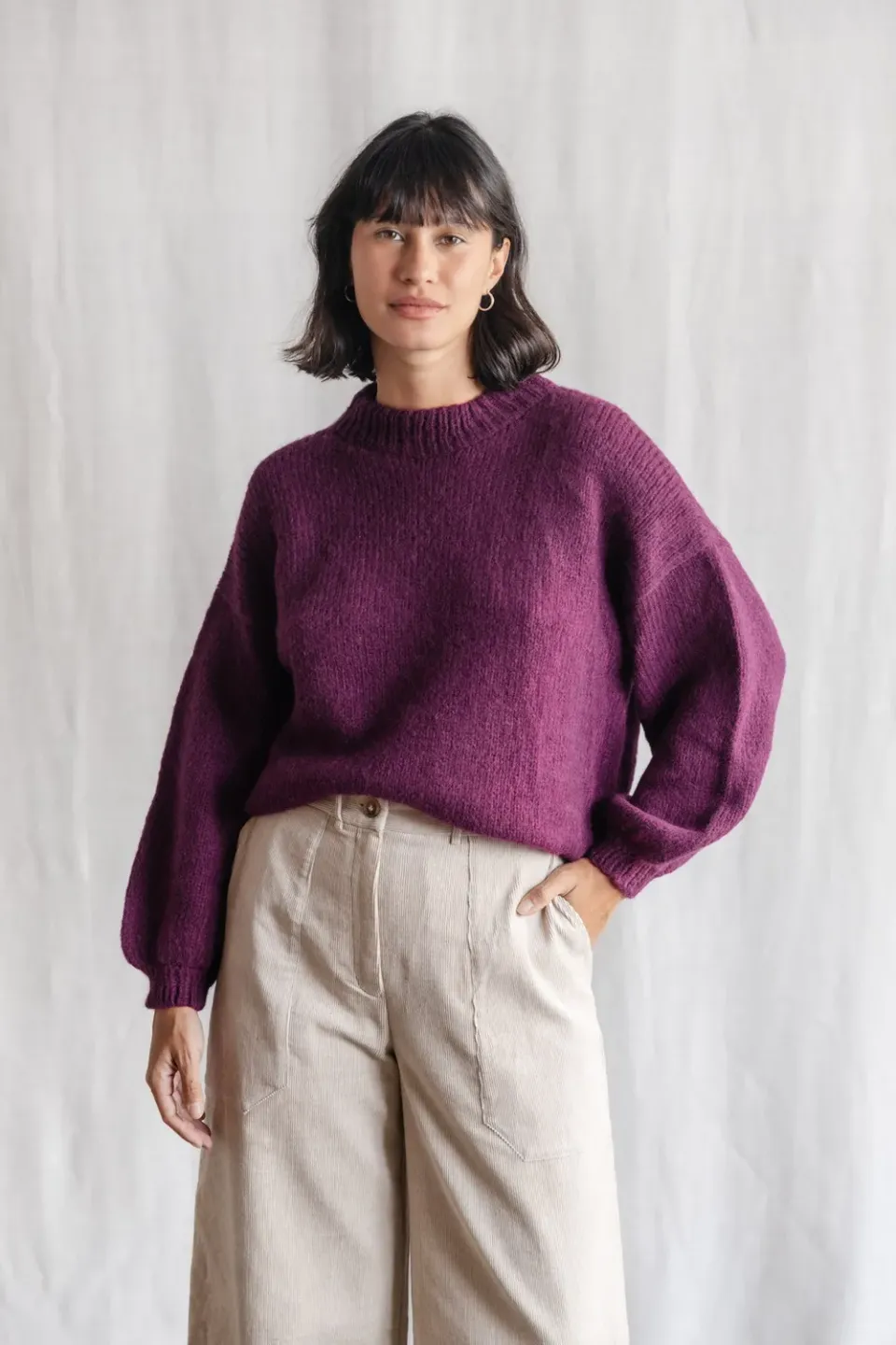 Jyoti Lupuna maglione baby alpaca berry oversize