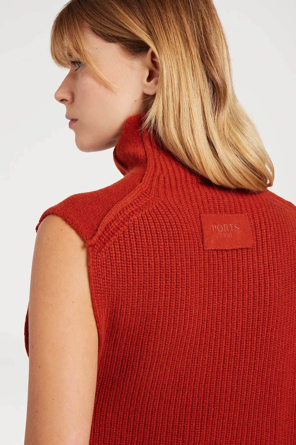 PORTS 1961 Turtleneck Cape maglione dolcevita ocra S