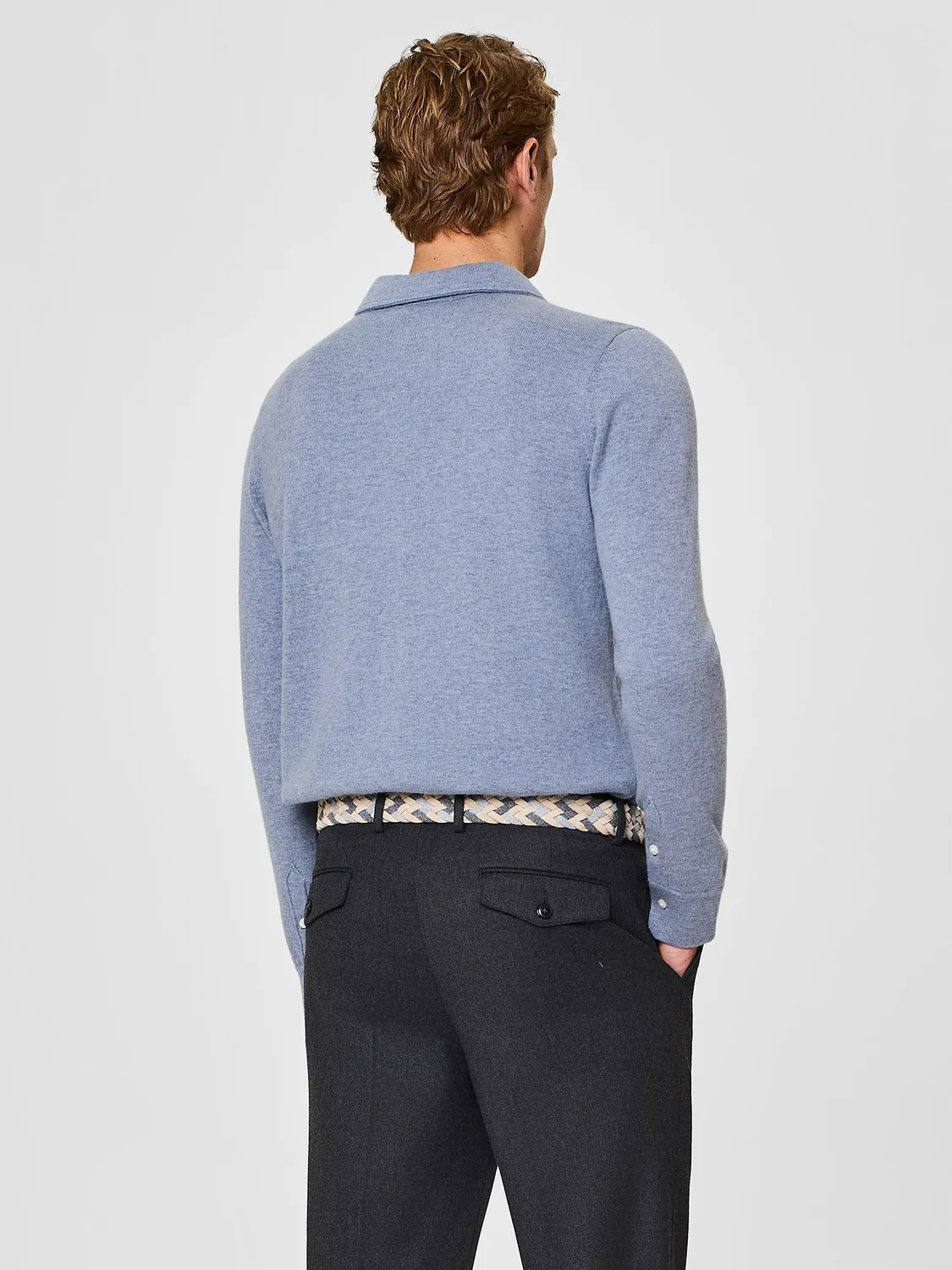 Paul Taylor camicia maglia lana angora dusty blue finezza 7