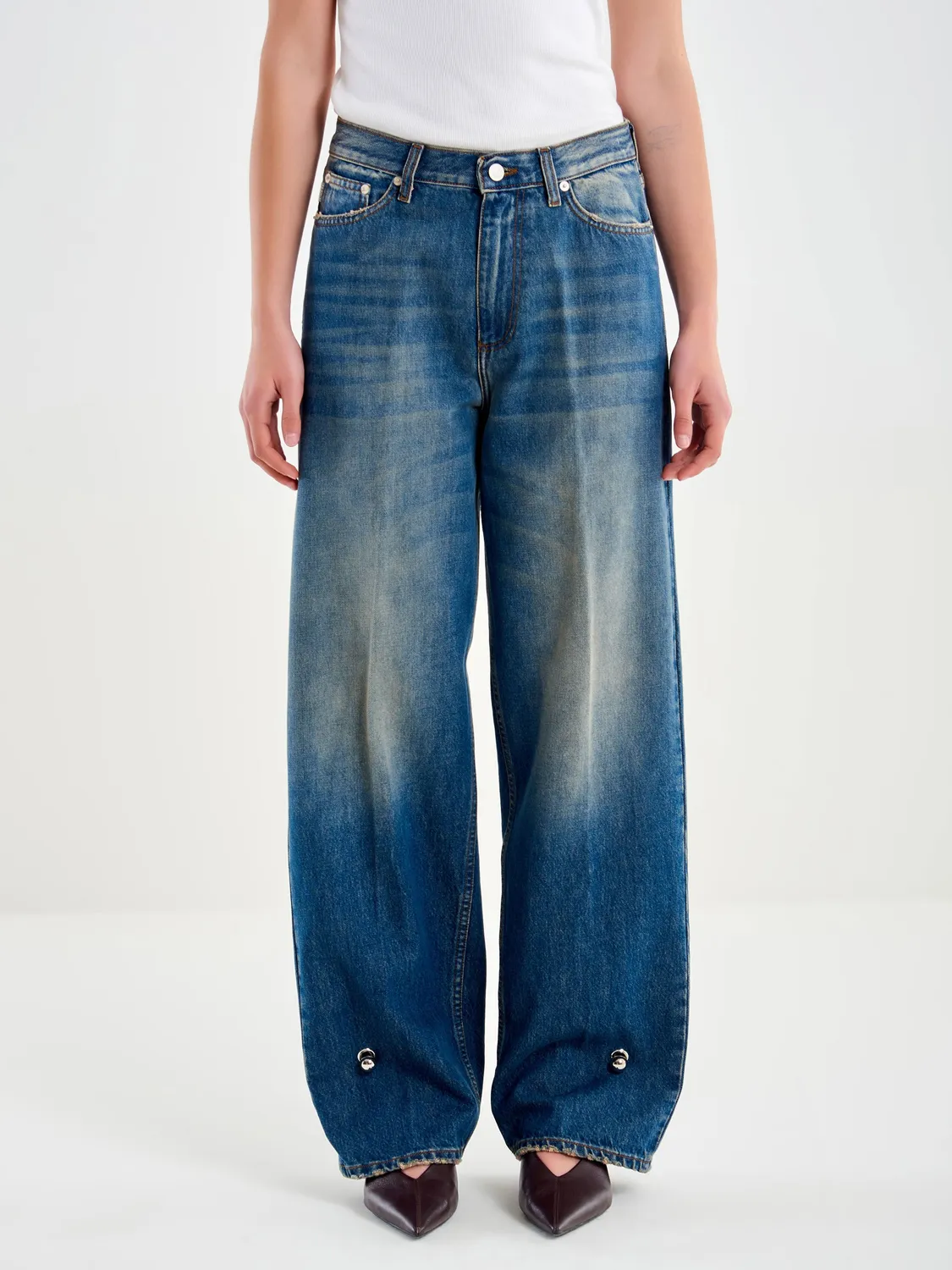 Vicolo Xenobia jeans loose wide leg blu taglia L