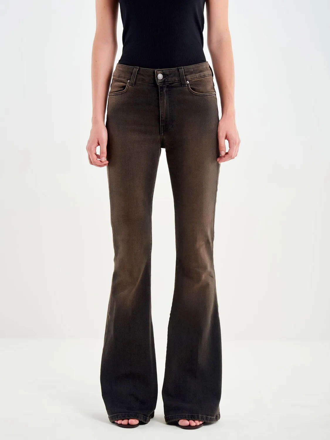Vicolo Gisele Flare jeans moro nero flare vita media