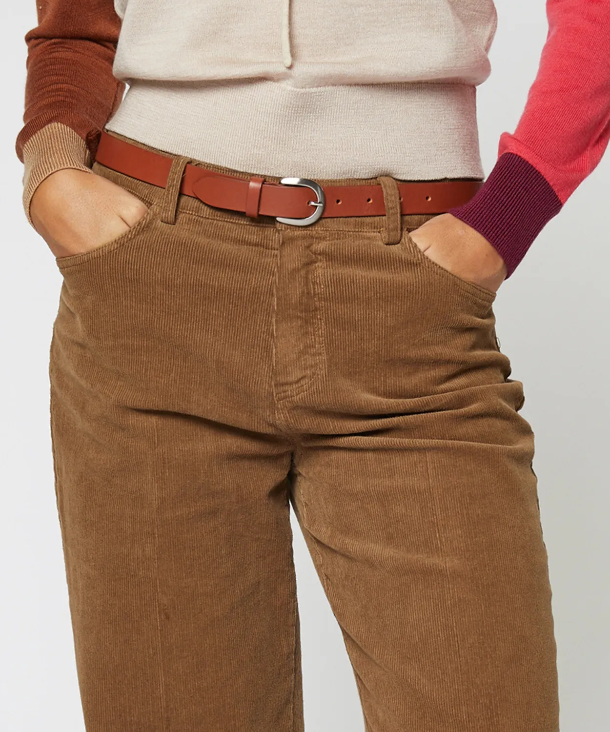 Rodier Pantaloni larghi velluto talpa a coste