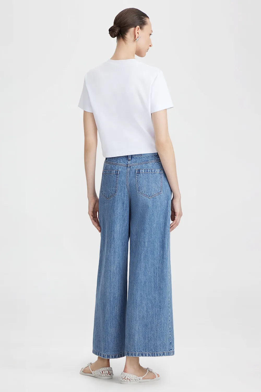 PORTS PW226KKC05-XCD035 t-shirt bianca overlay traforato