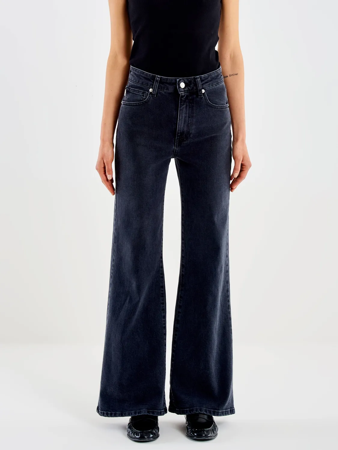 Vicolo Shanti jeans flare nero stretch cinque tasche