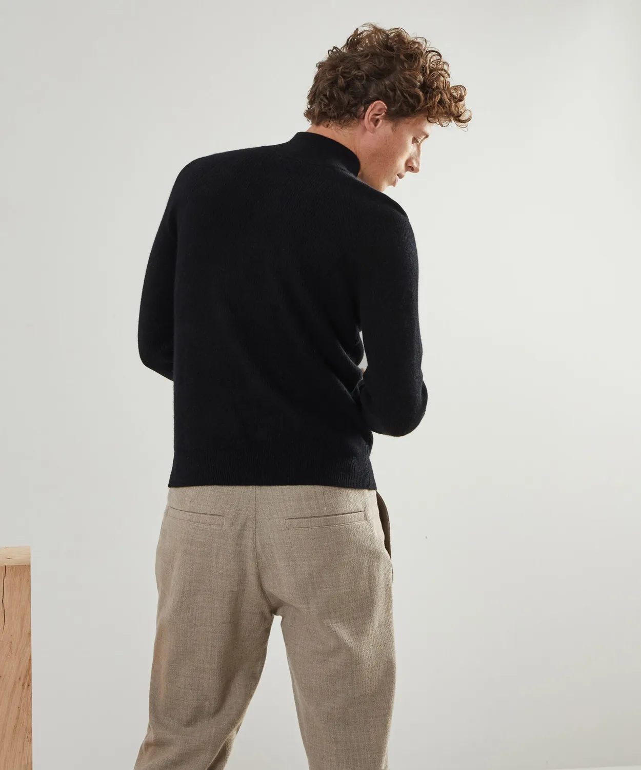 Rodier maglione trucker cashmere zip nero 100% cashmere