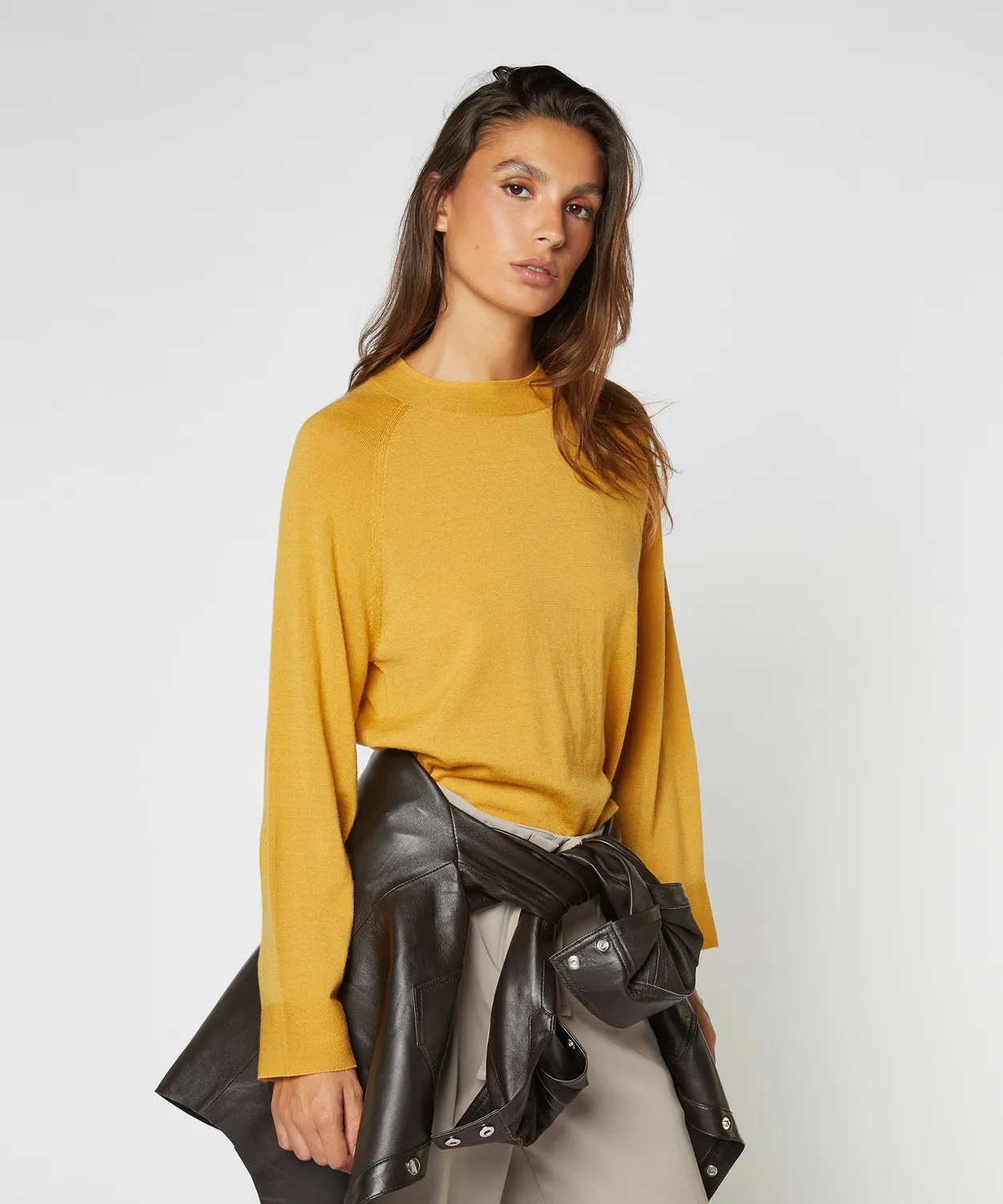 Rodier maglione girocollo merino oro raglan