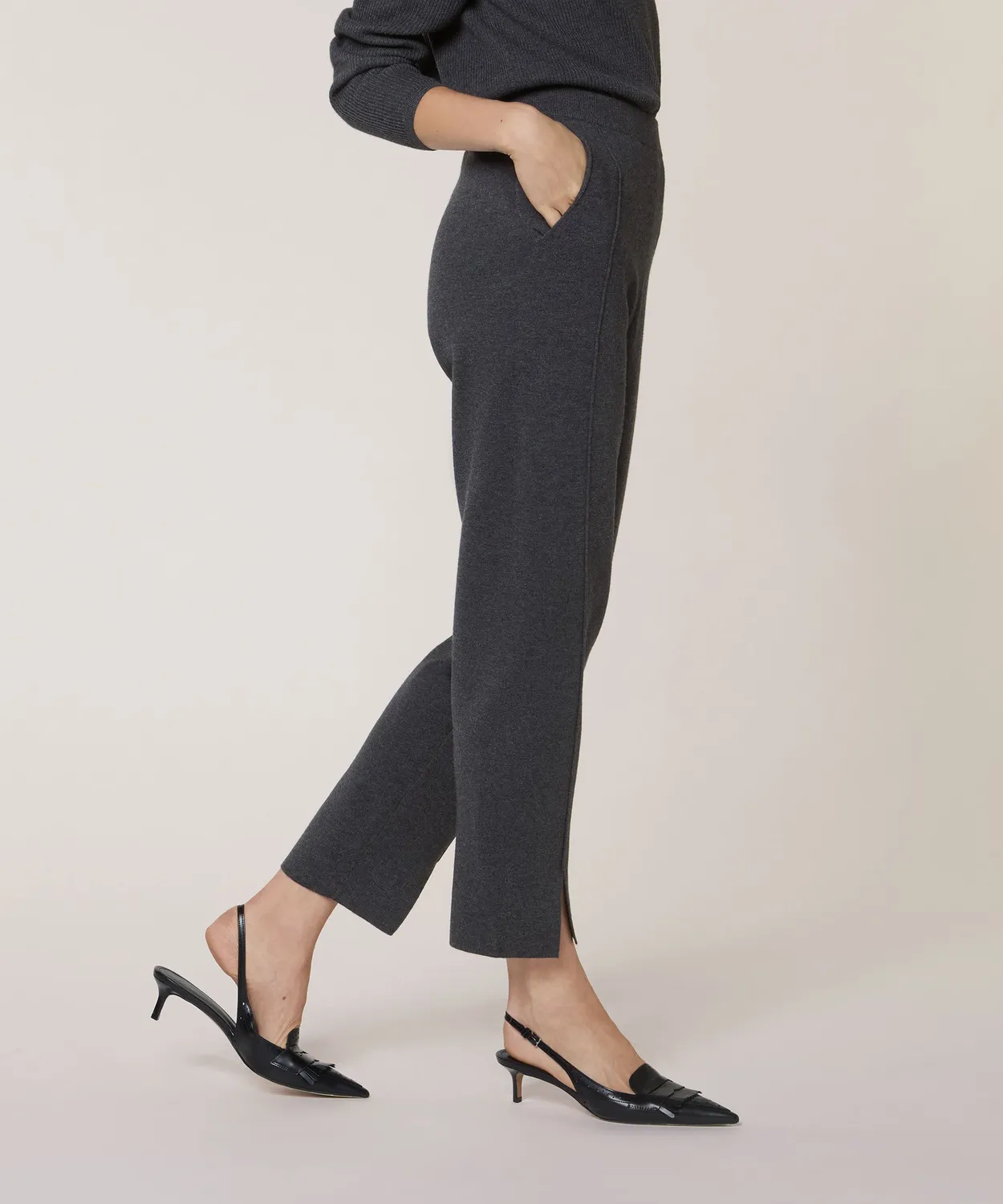 Rodier Pantaloni a sigaretta maglia Milano grigio scuro