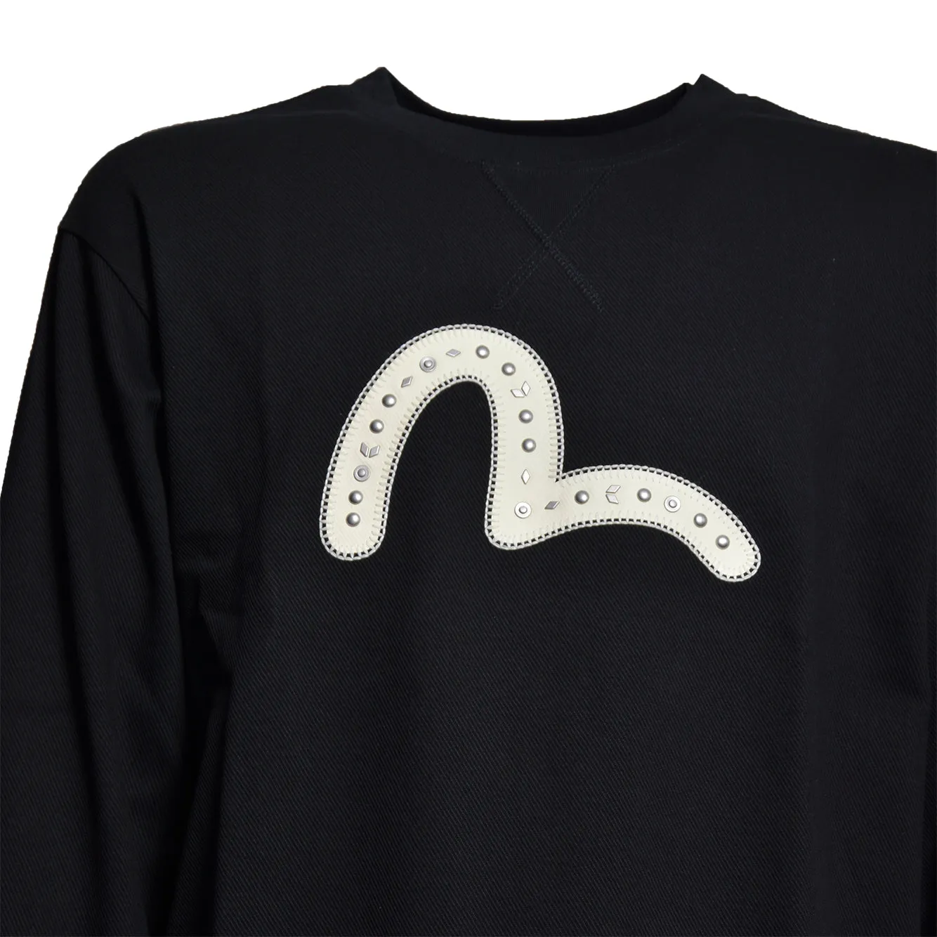 Evisu Seagull 2ESHTM6SW1064 felpa nera XL cotone