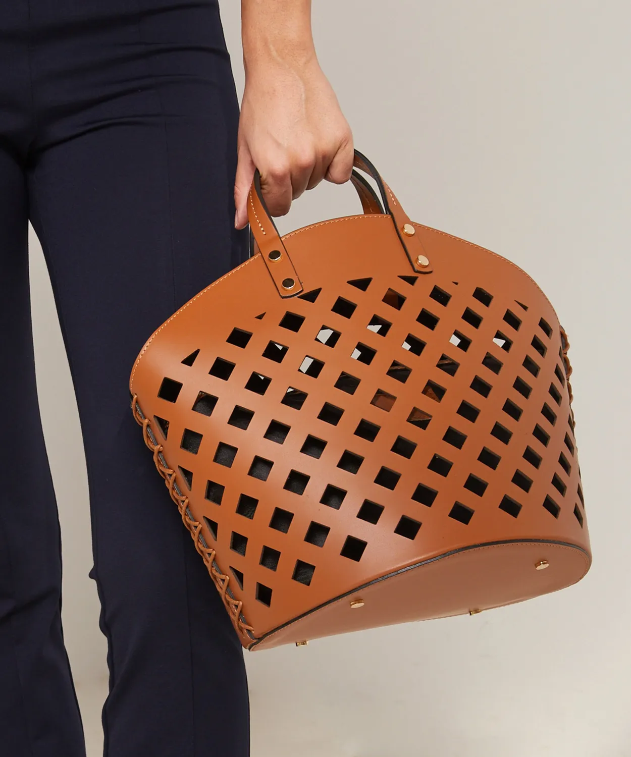 Rodier Vittoria piccola borsa secchiello camel