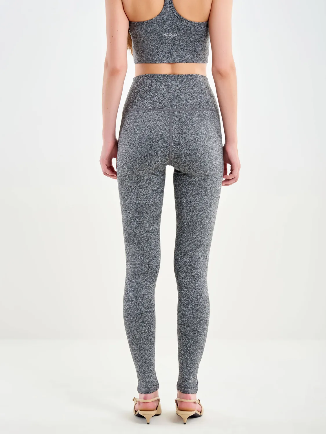 Vicolo Leggings Basic in Jersey grigio elasticizzato