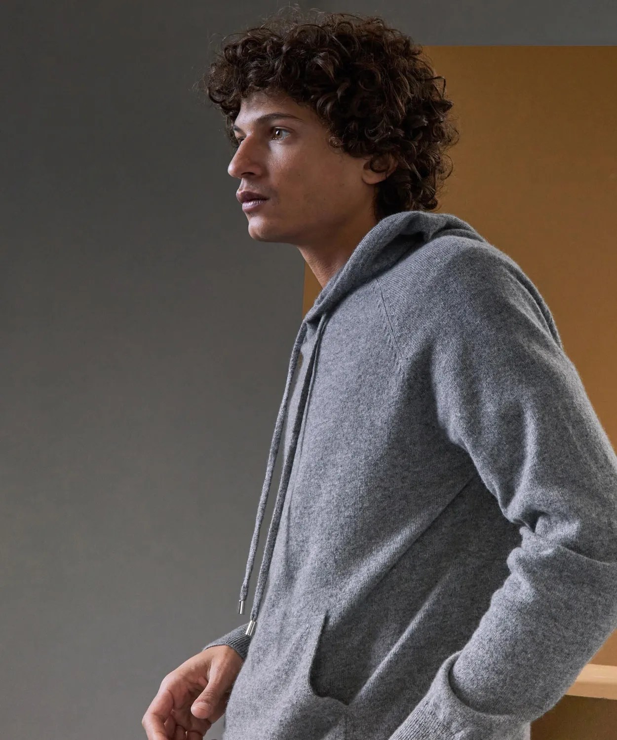 Rodier Felpa Cappuccio Cashmere Grigio Medio Uomo 2 Fili
