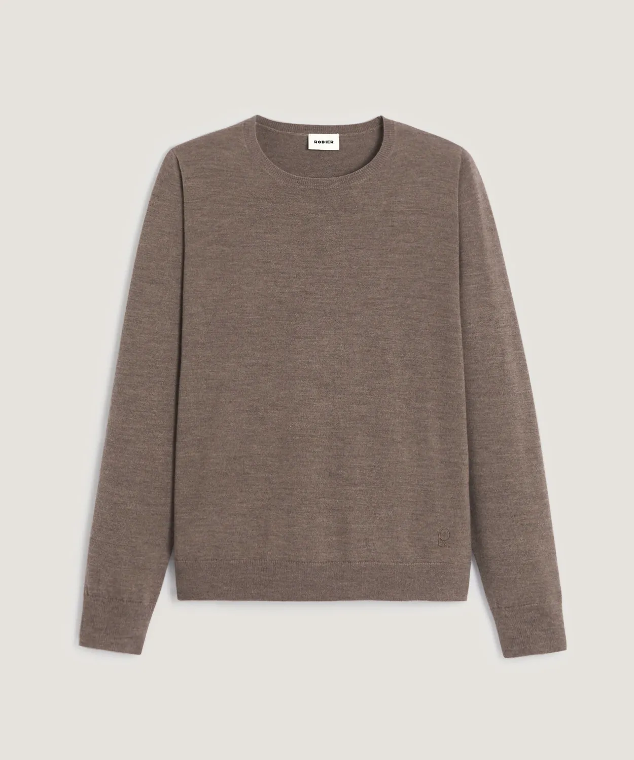 Rodier maglione girocollo lana merino taupe
