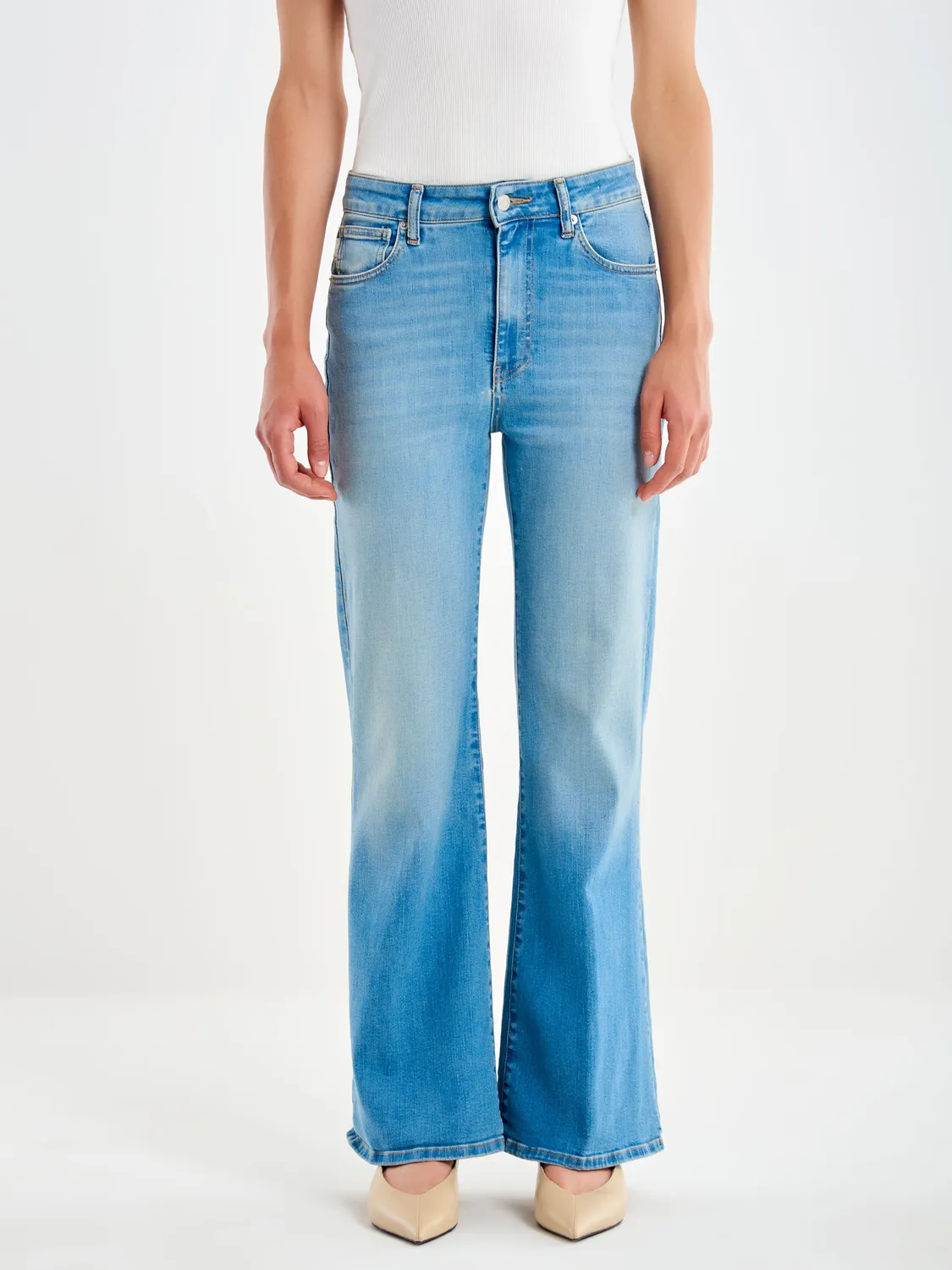 Vicolo Jeans Shanti flare blu denim elasticizzato