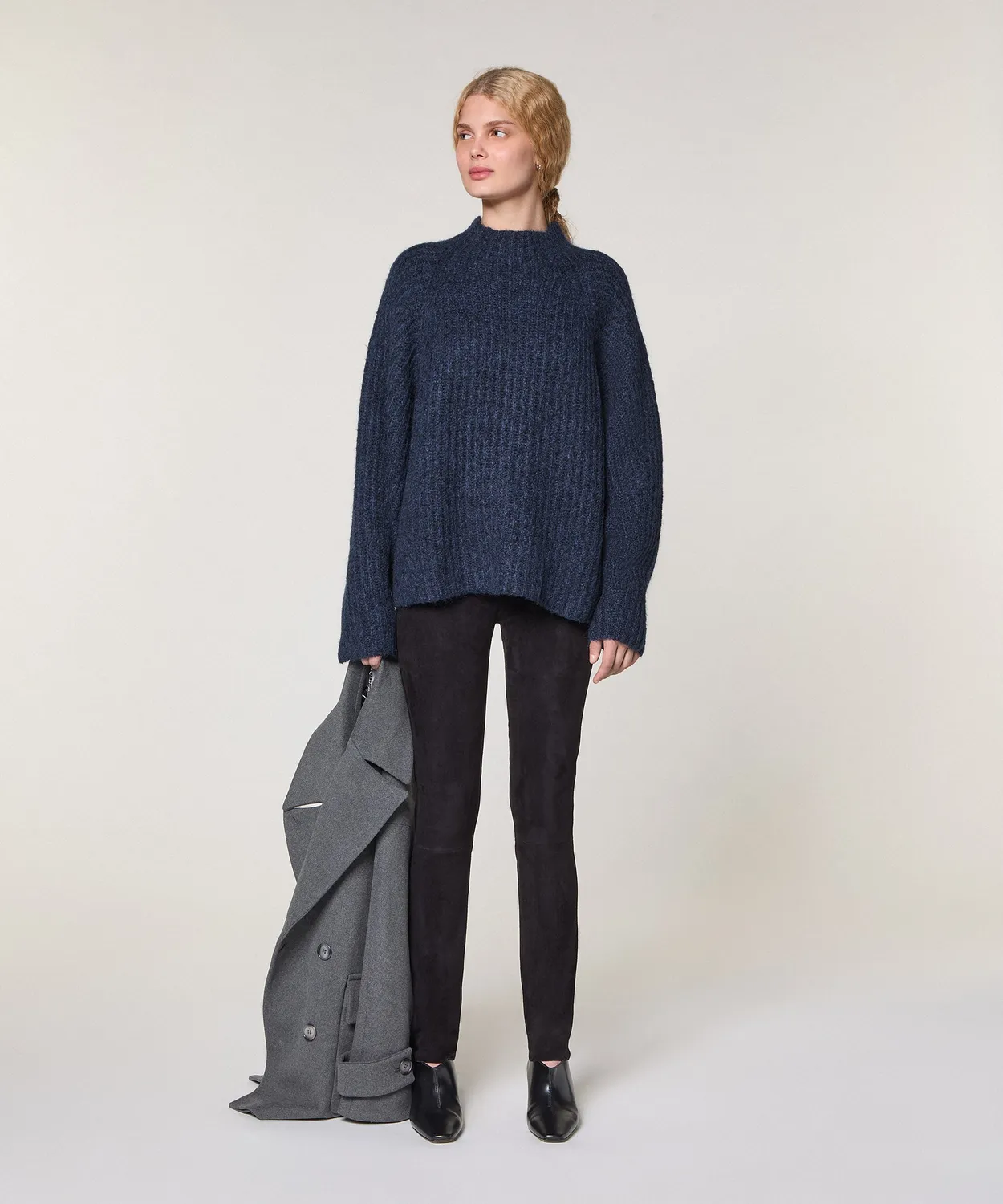 Rodier maglione oversize maglia grossa blu navy