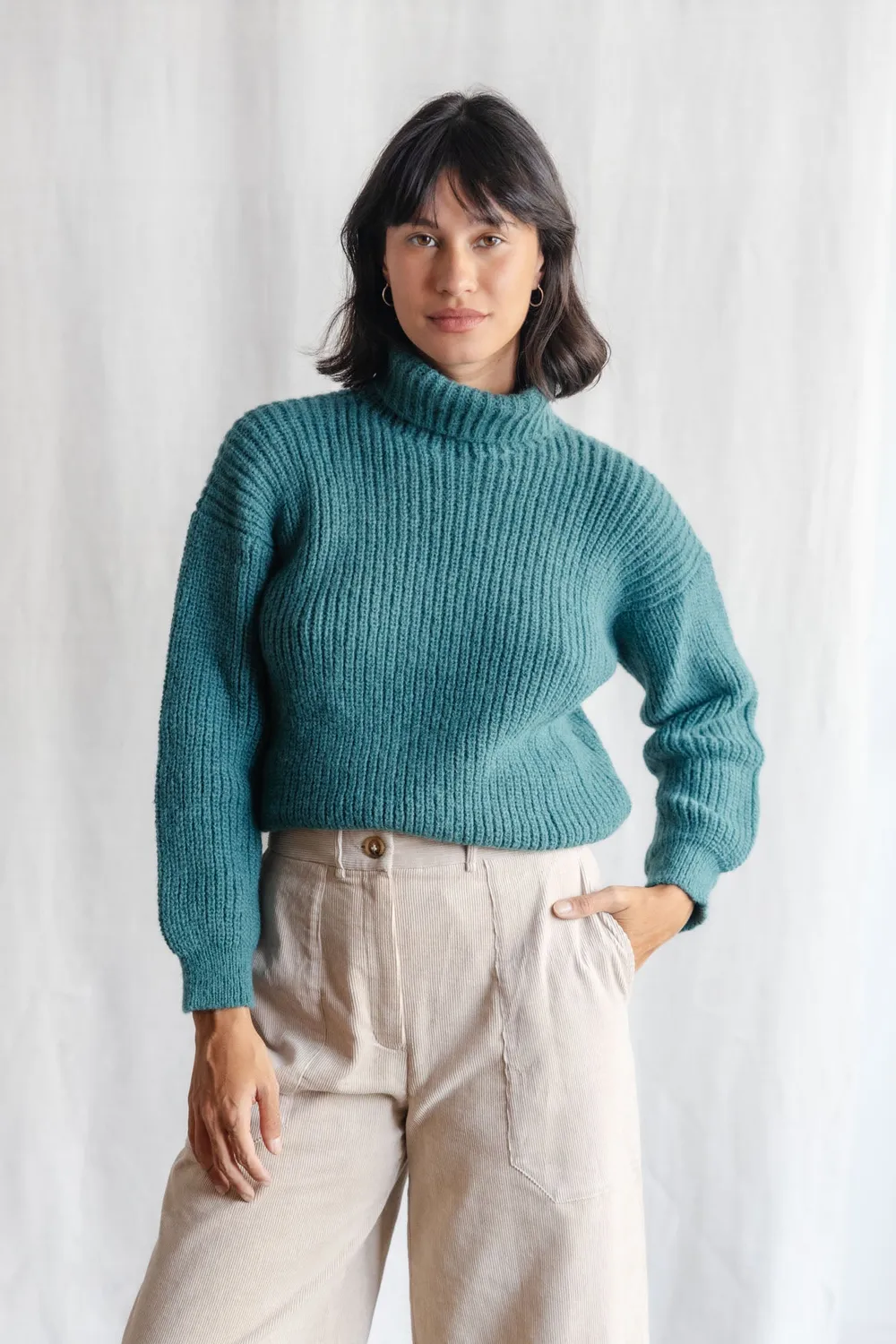 Jyoti Sabeti maglione dolcevita ocean morbido alpaca