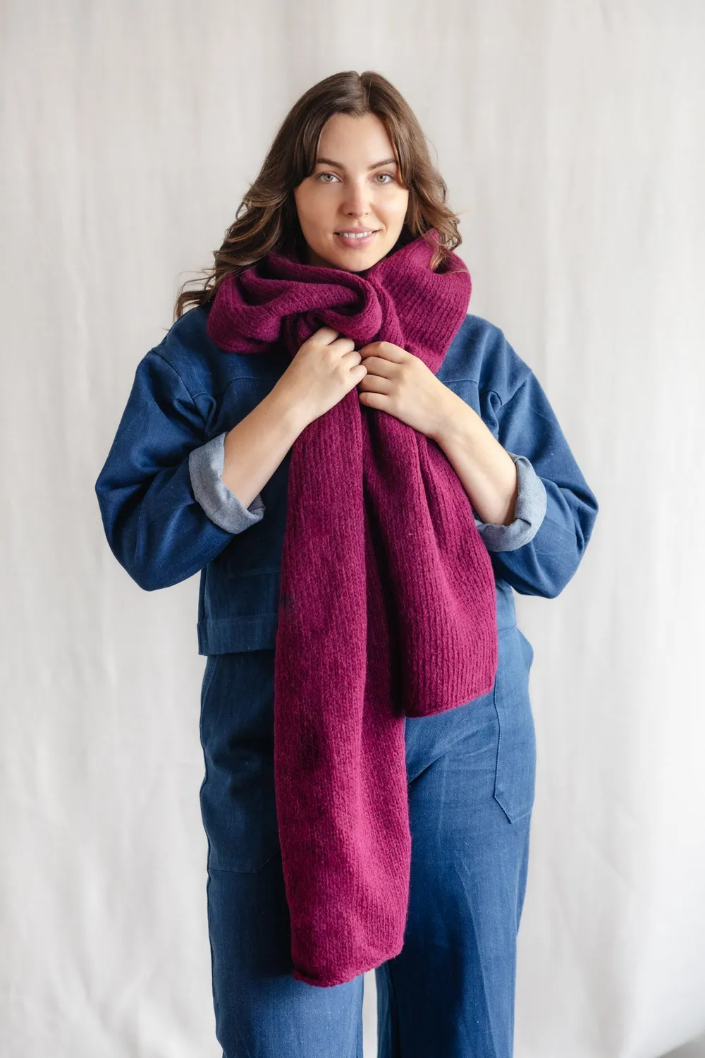 Jyoti Fair Works Tapabocas sciarpa alpaca bordeaux