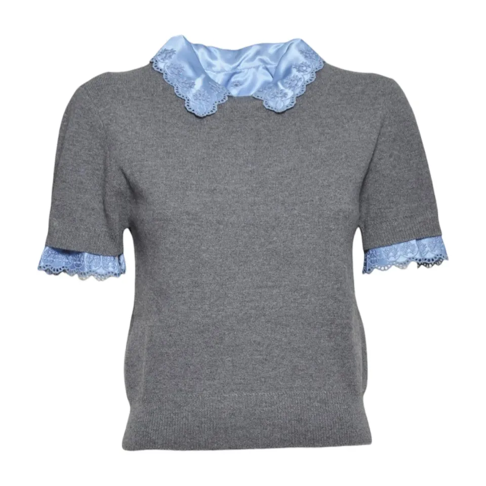 Rabanne 26AMPU103ML0622M918 cardigan grigio lana merino