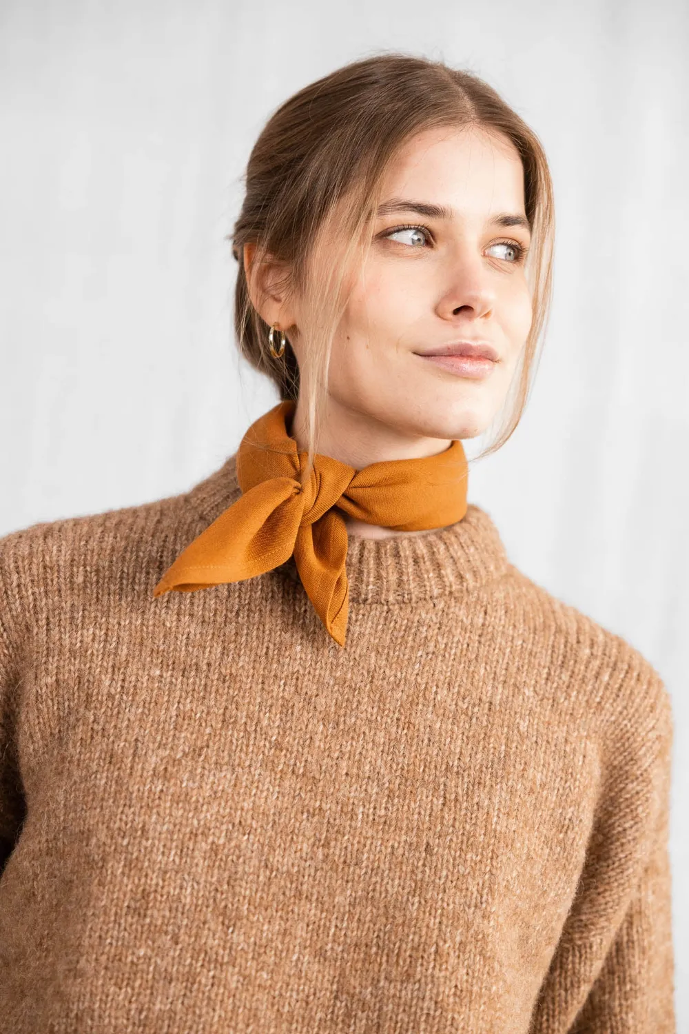 Jyoti - Fair Works Dupatti Hazelnut sciarpa cotone nocciola