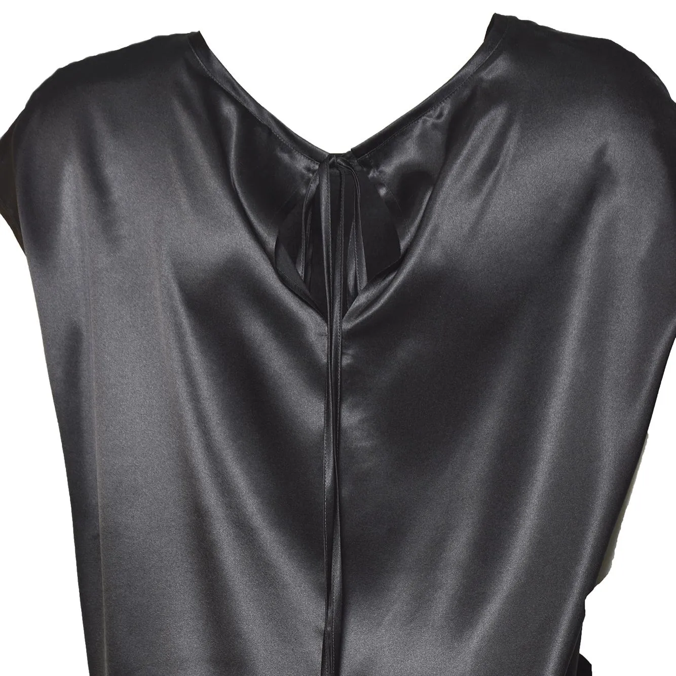 Solotre M1D0127 top raso seta nero scollo posteriore