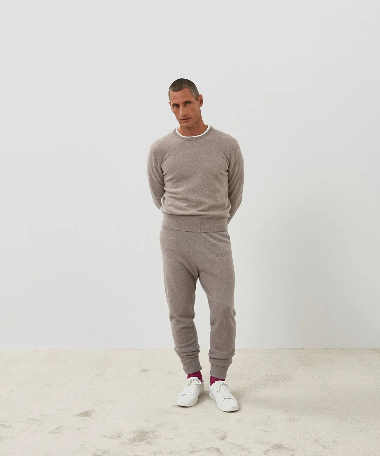 Rodier Maglia Girocollo Cashmere Beige Scuro Uomo Puro