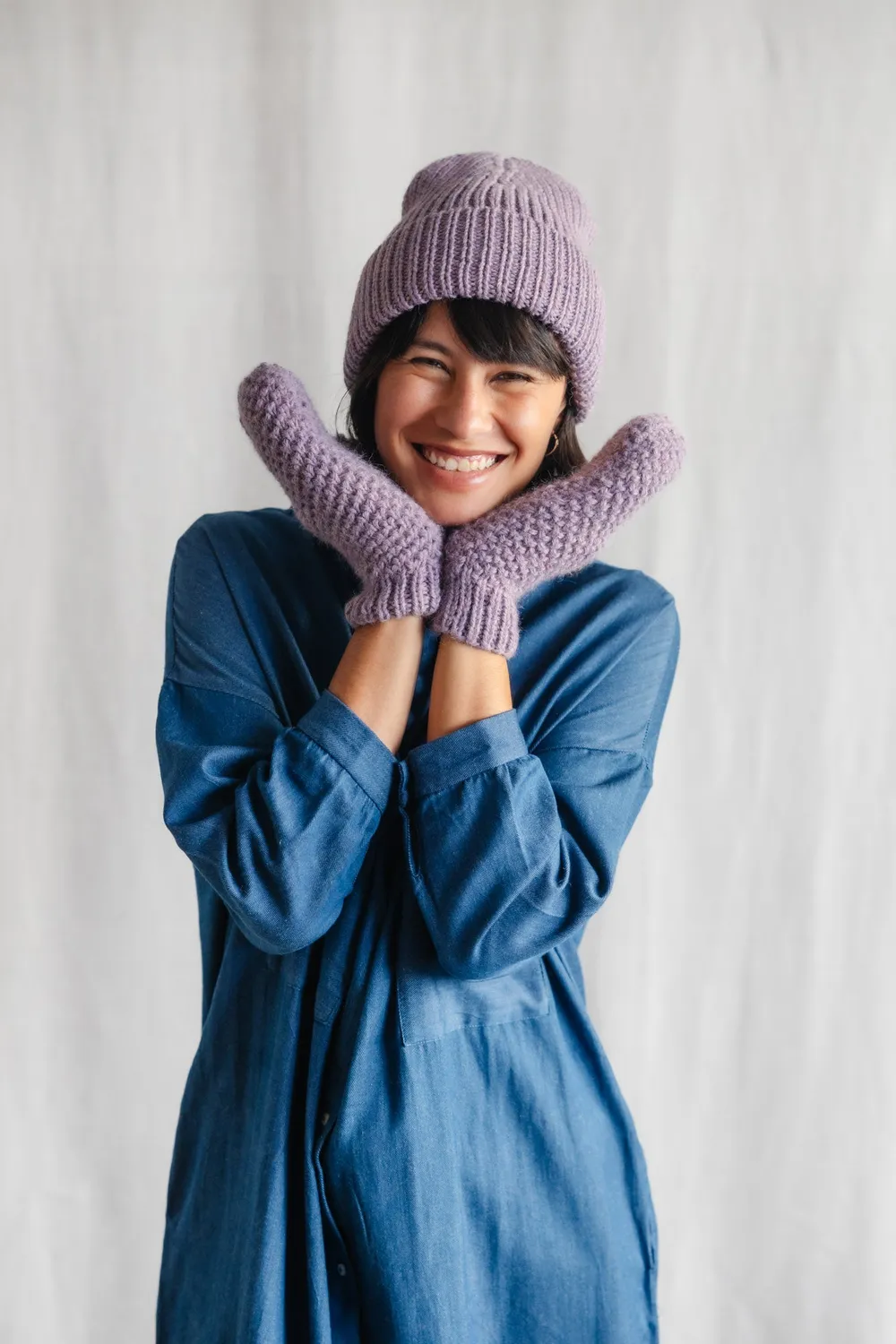 Jyoti Anatico berretto viola baby alpaca caldo