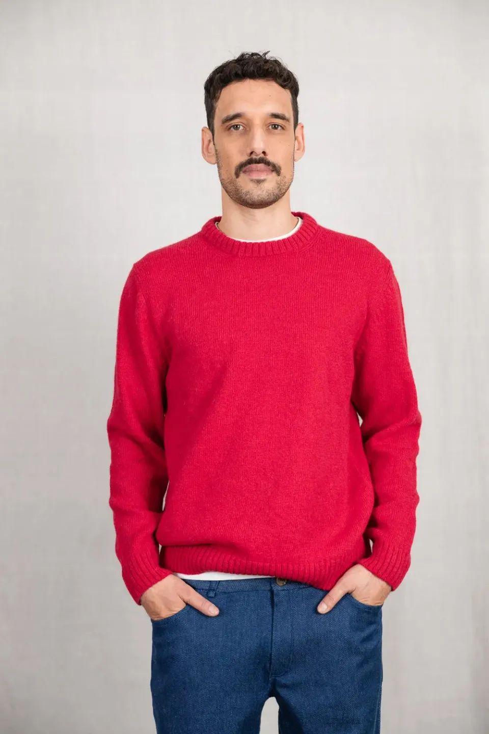 Jyoti Saposoa maglione baby alpaca corallo uomo