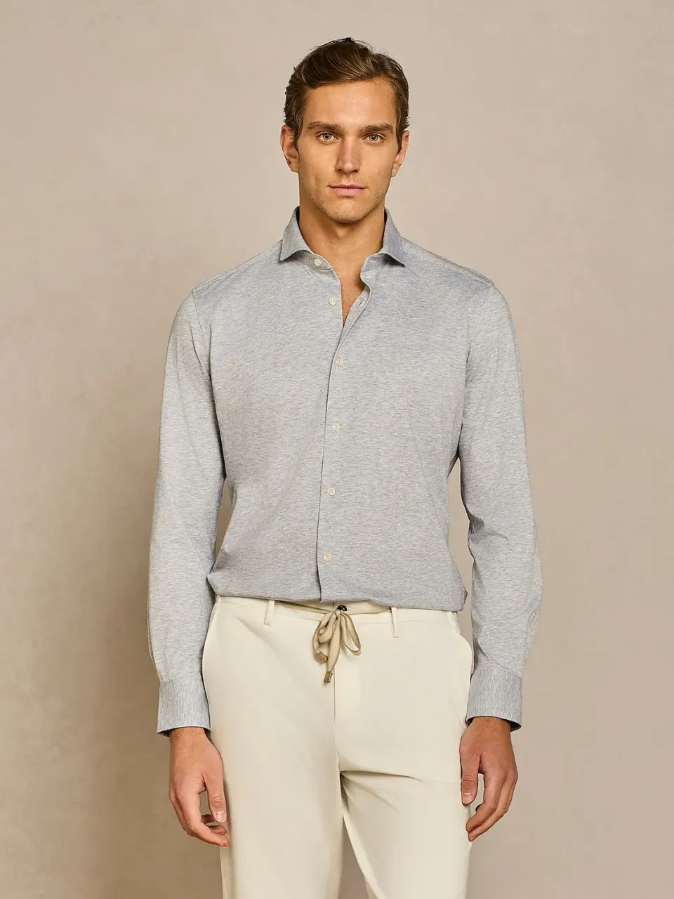 Paul Taylor Camicia Jersey Cotone Grigia