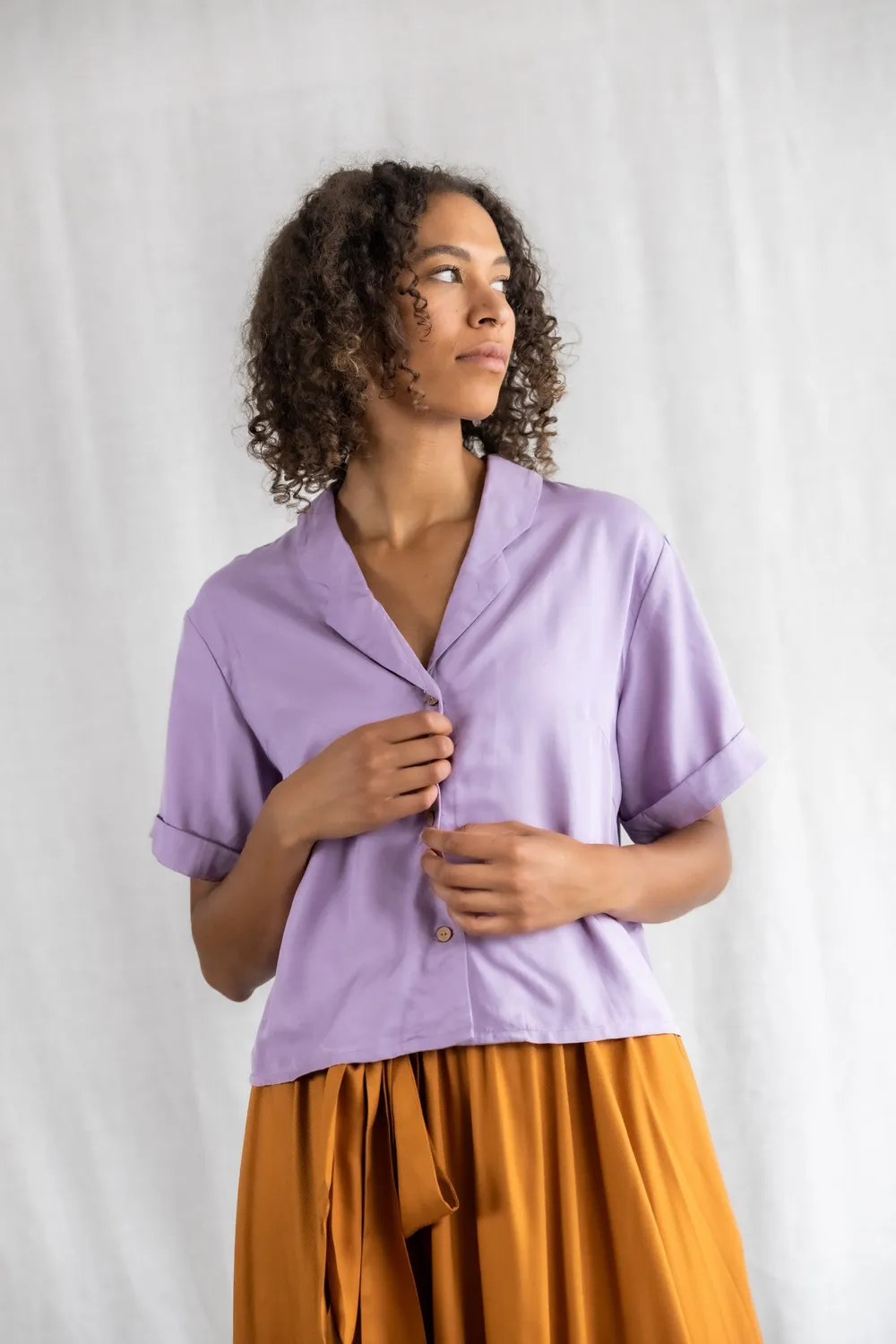 Jyoti Fair Works Avaani camicia in modal lilla