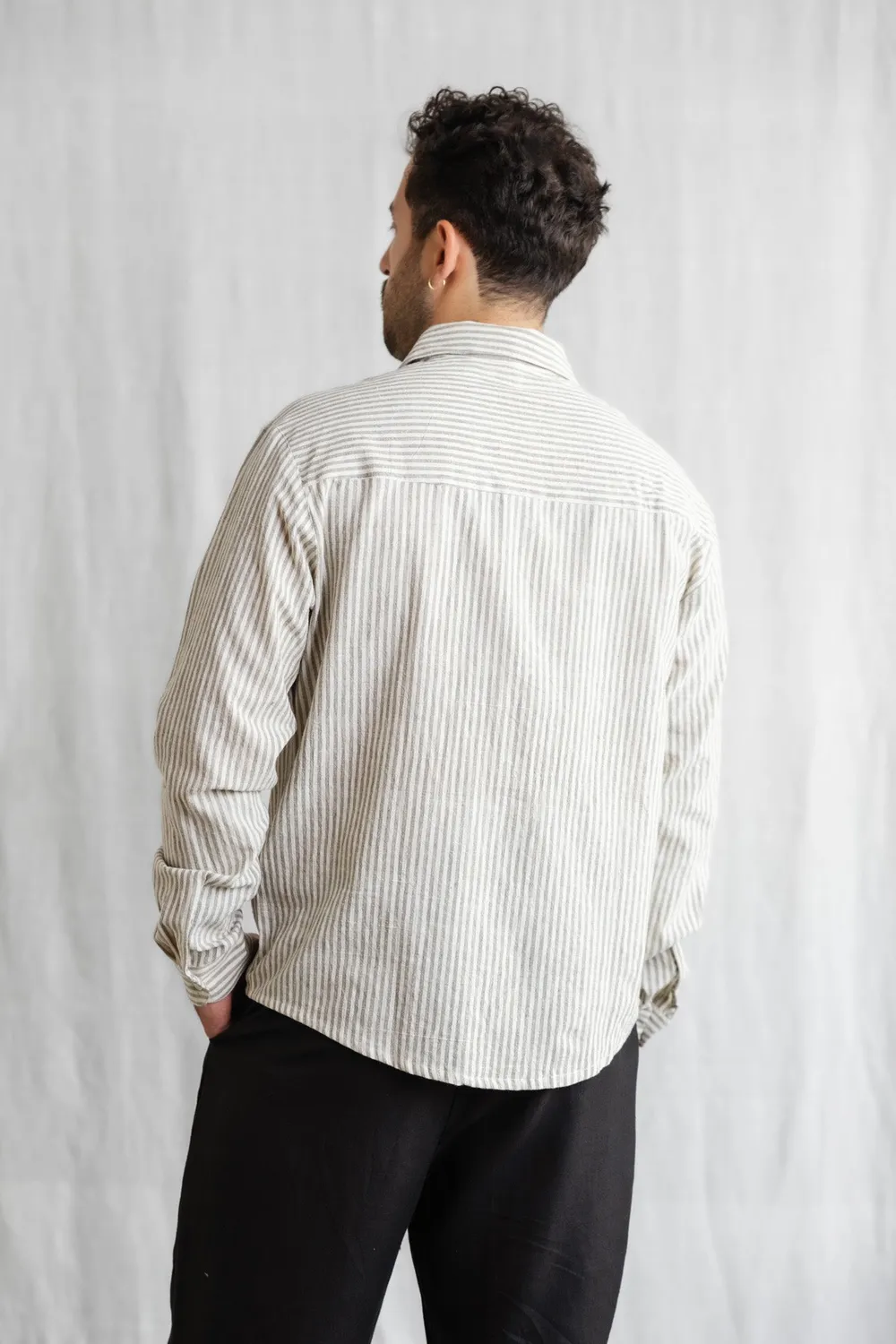 Jyoti Himat camicia cotone grigio bianco