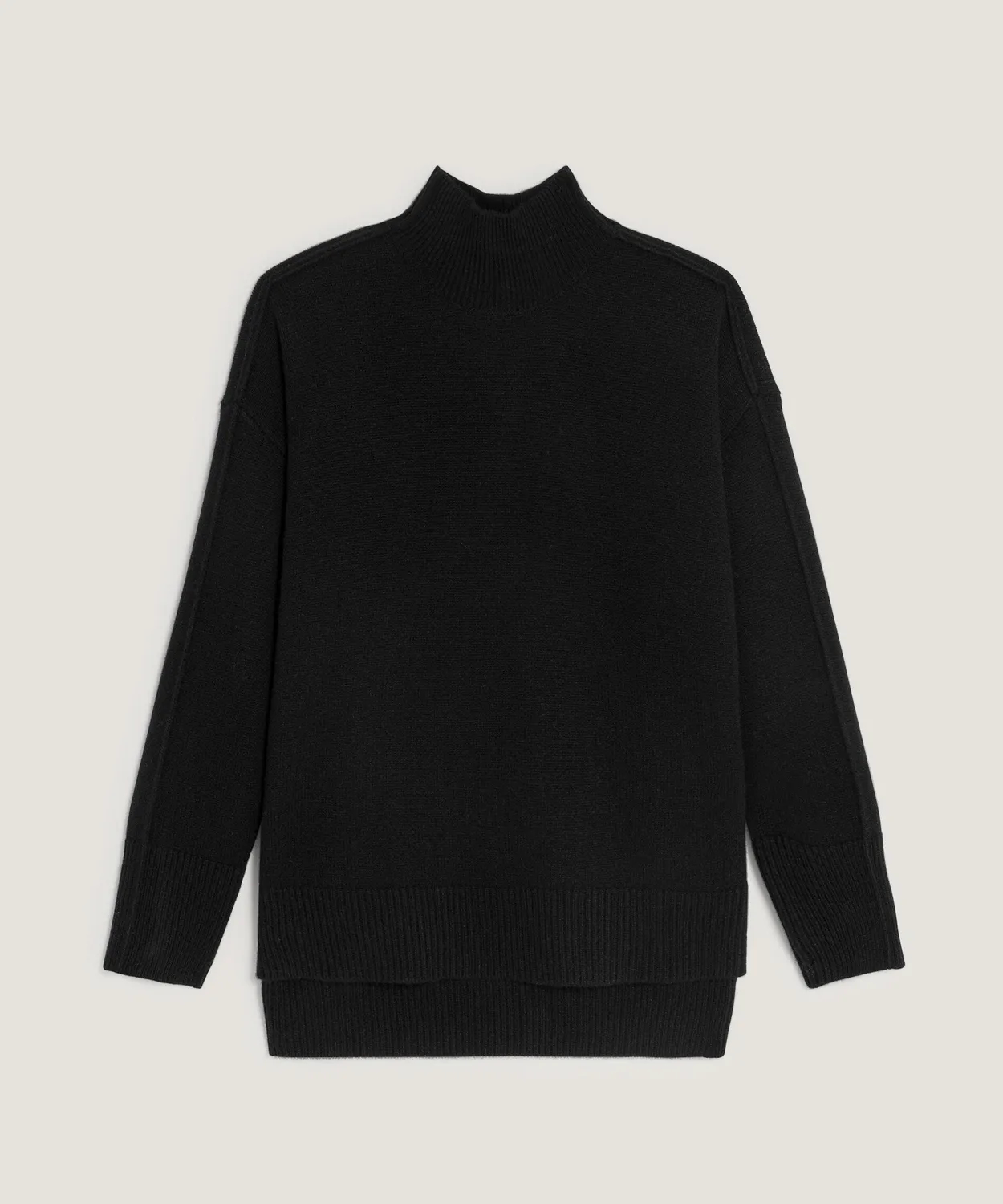 Rodier Maglione cashmere oversize nero collo alto