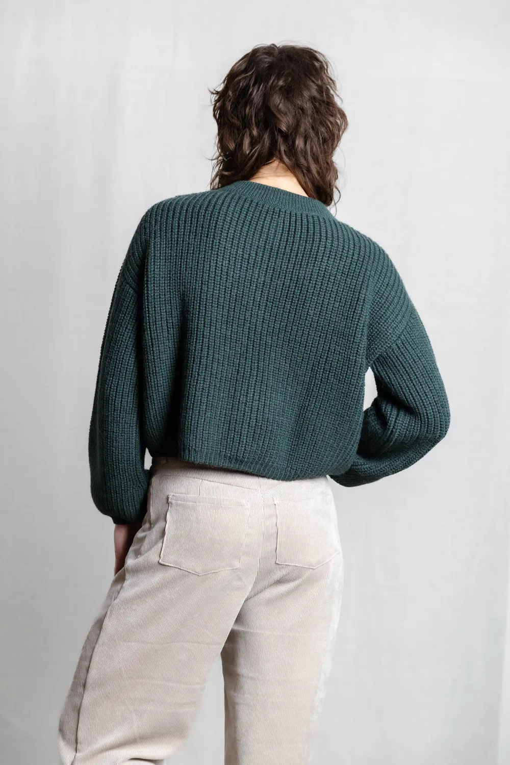 Jyoti Fair Works Betana verde cardigan baby alpaca