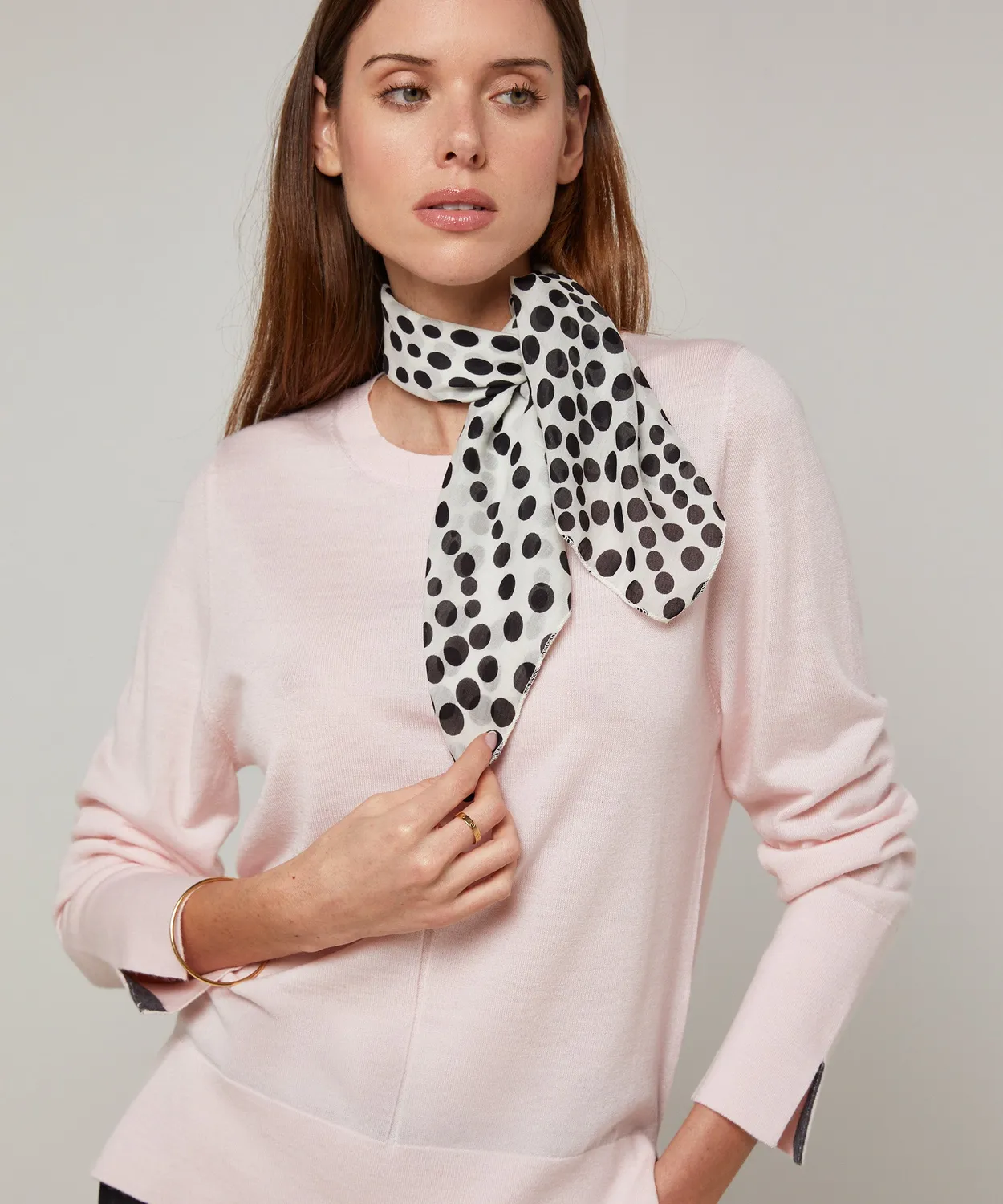 Rodier Maglione Girocollo Rosa Perla Lana Merino Fine