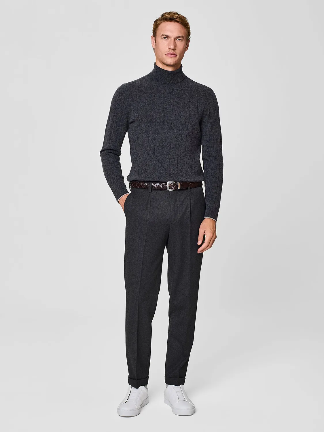 Paul Taylor Dolcevita Cashmere Lana Grigio Scuro