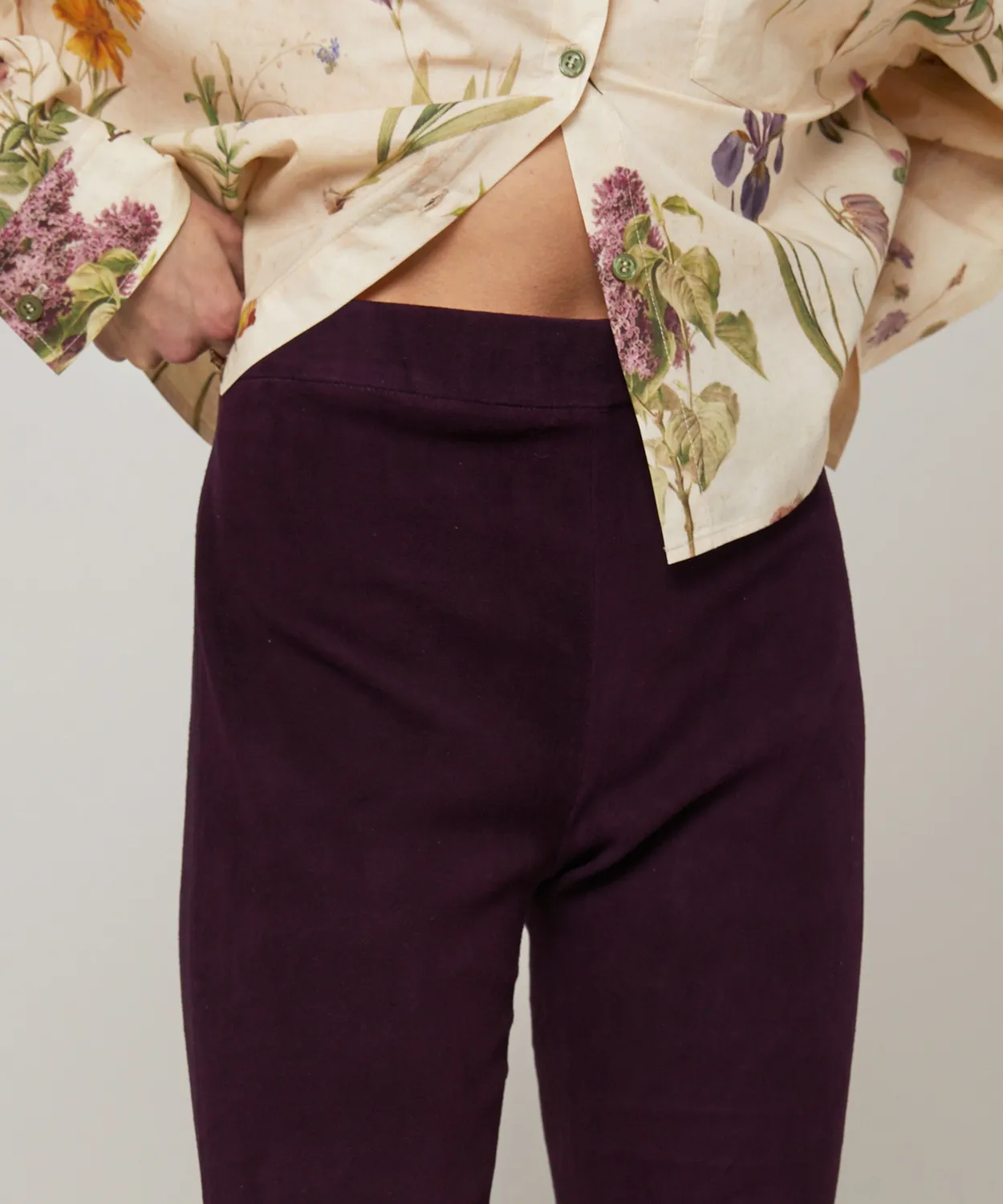 Rodier Leggings in pelle agnello viola scuro