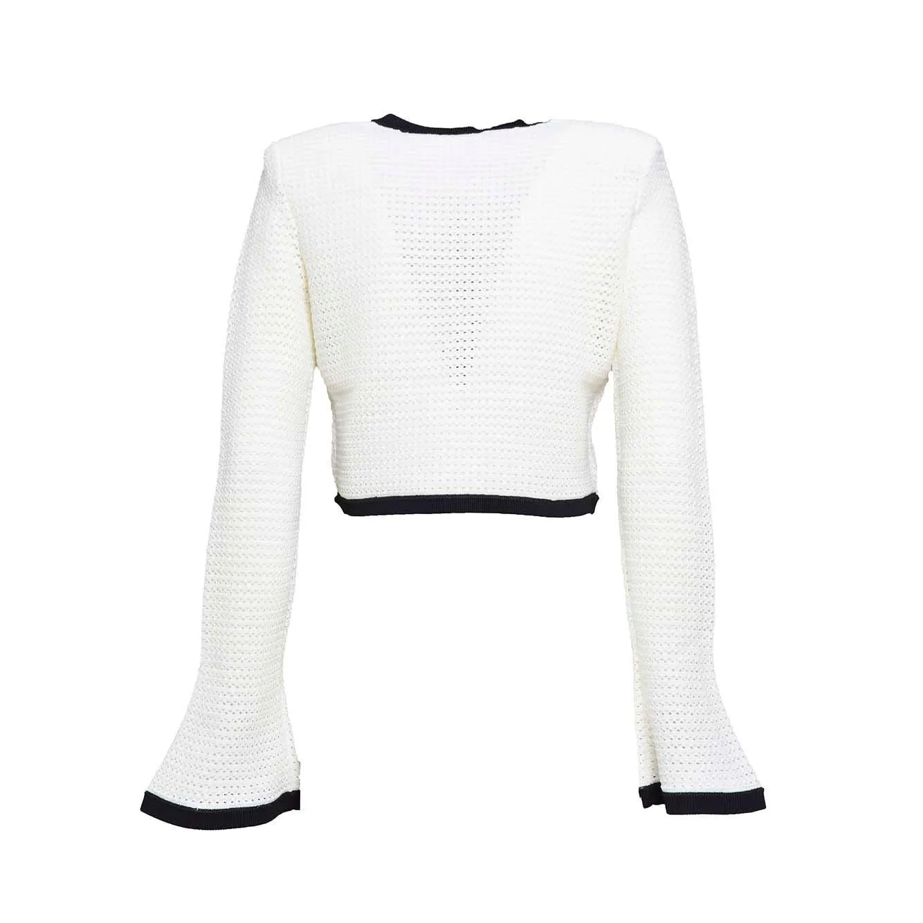 Self-Portrait SS24217JC cardigan crochet bianco L bottoni oro