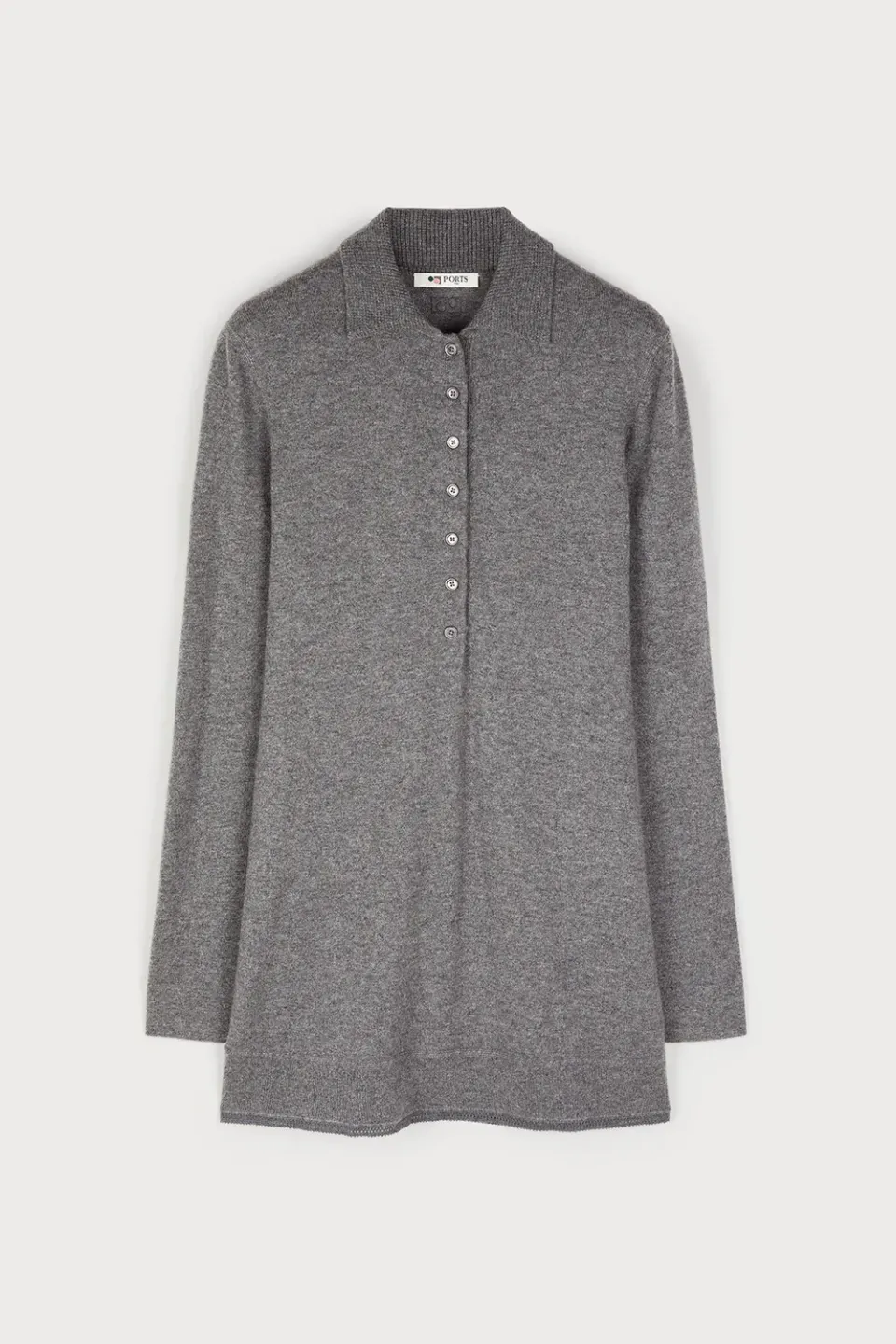 Ports 1961 Cashmere Grey Polo maglia polo cashmere grigia