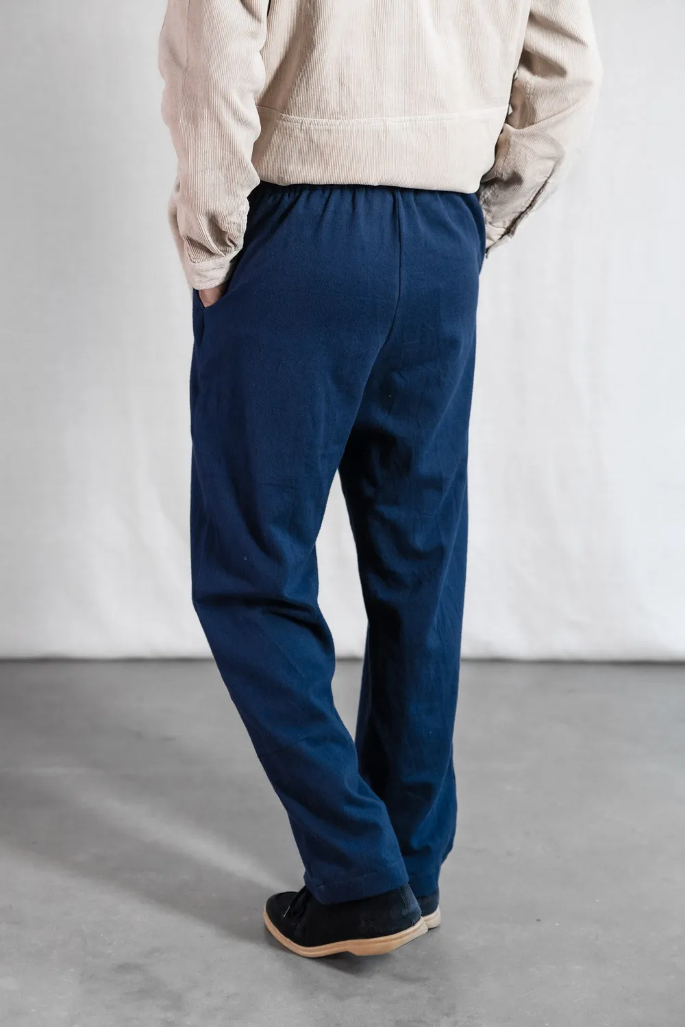Jyoti Fair Works Jhan pantaloni blu-grigio flanella