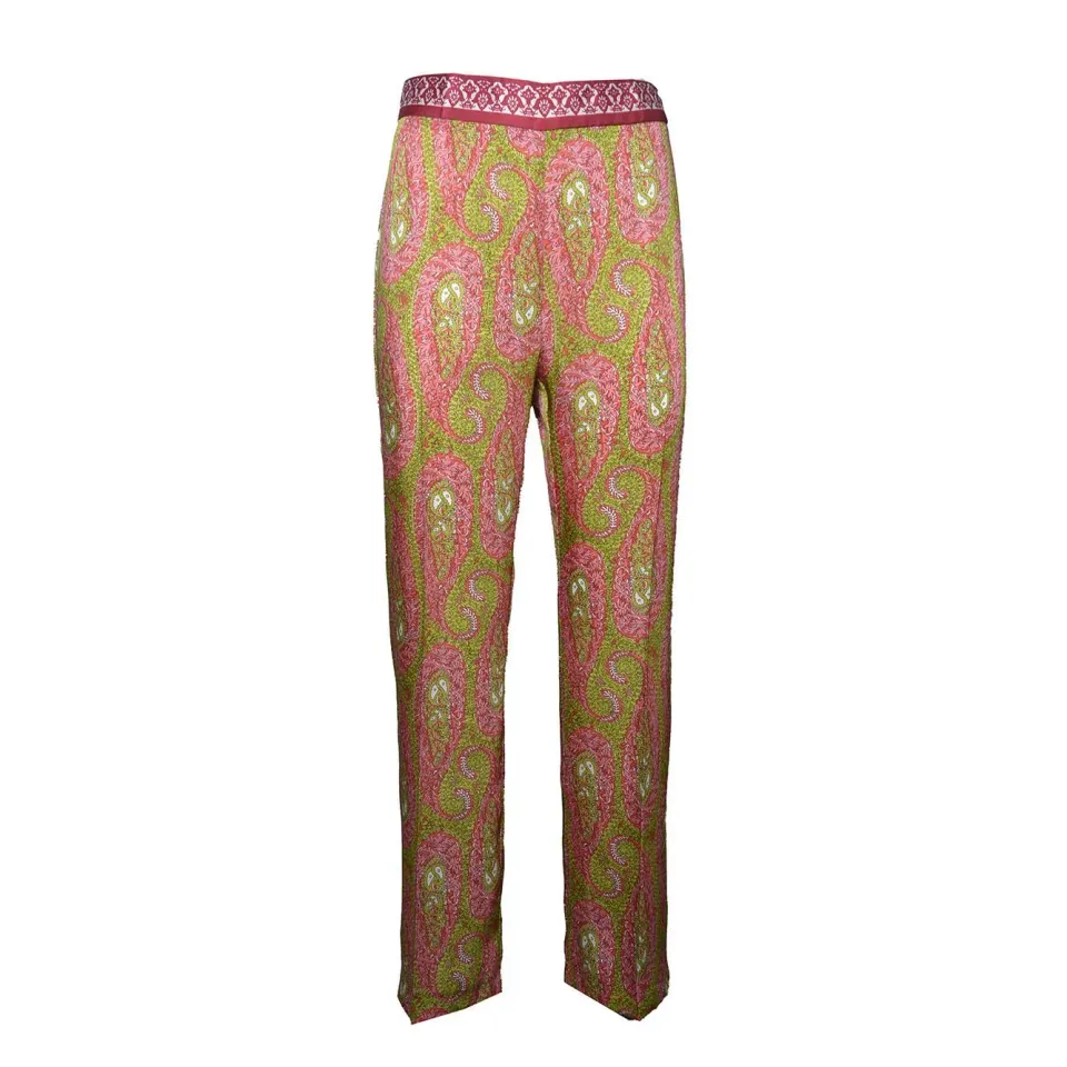 Etro WREA006999SPSJ0 pantaloni bootcut rosa verde donna