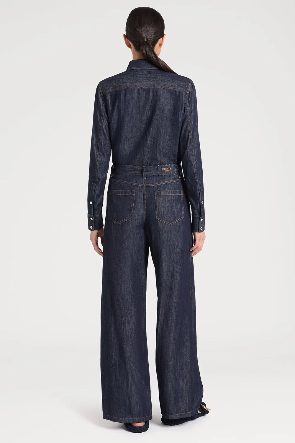 PORTS 1961 PW126TJD02 jeans wrap indaco gamba larga 27