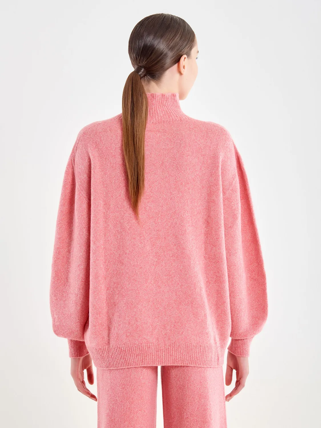 Vicolo Pull scollo cratere maglia rosa unica