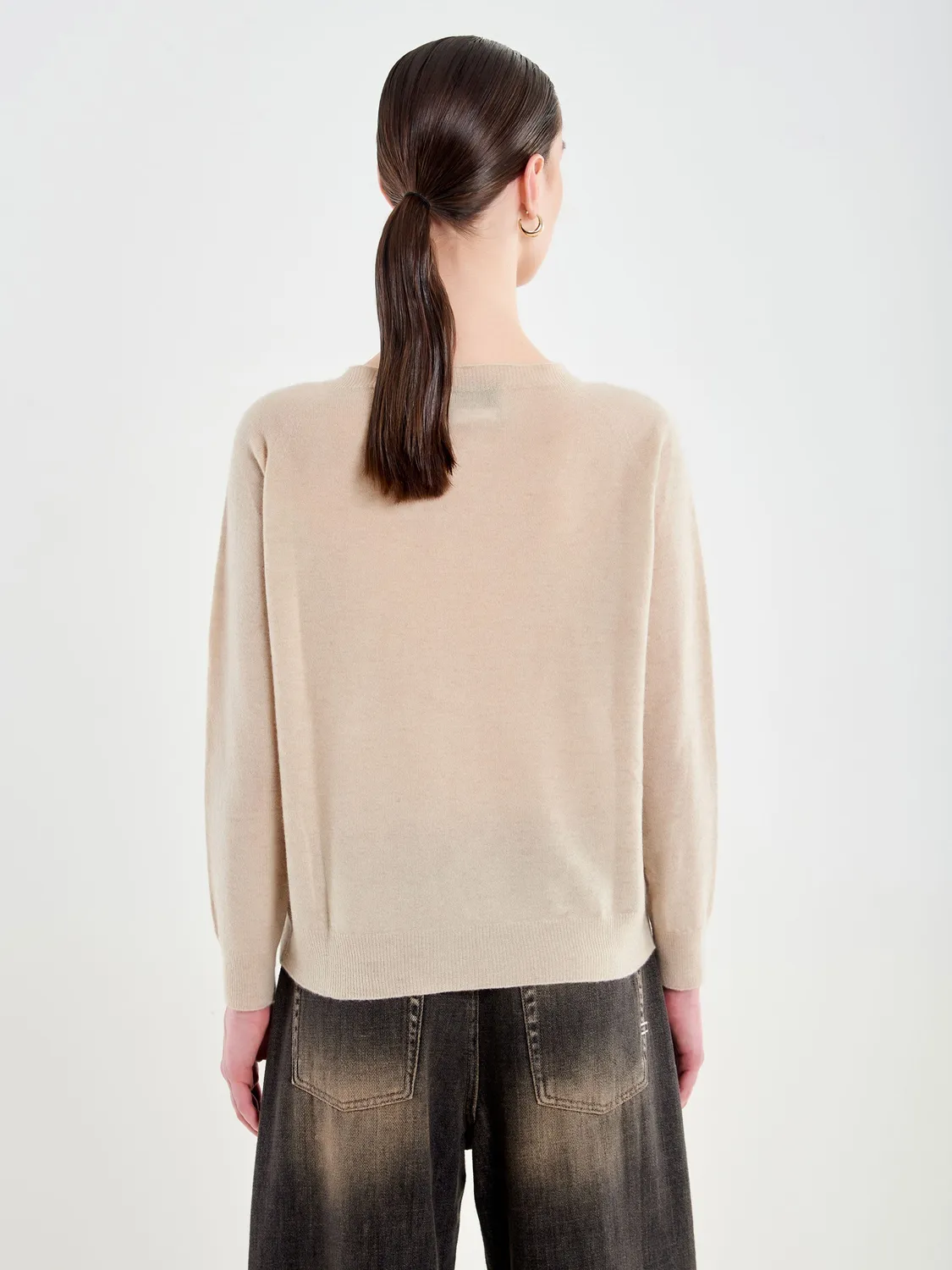 Vicolo Pull a Barchetta lana cashmere beige
