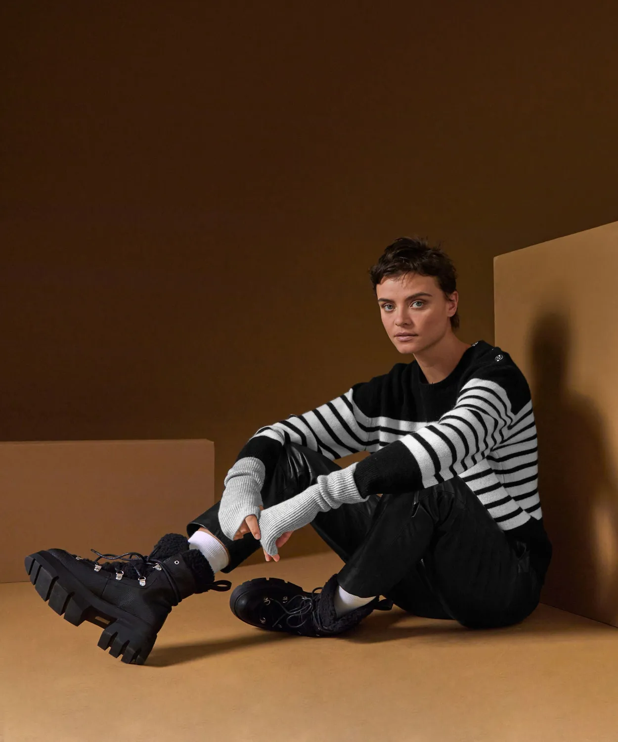 Rodier Maglione Marinaio Cashmere Nero a Righe